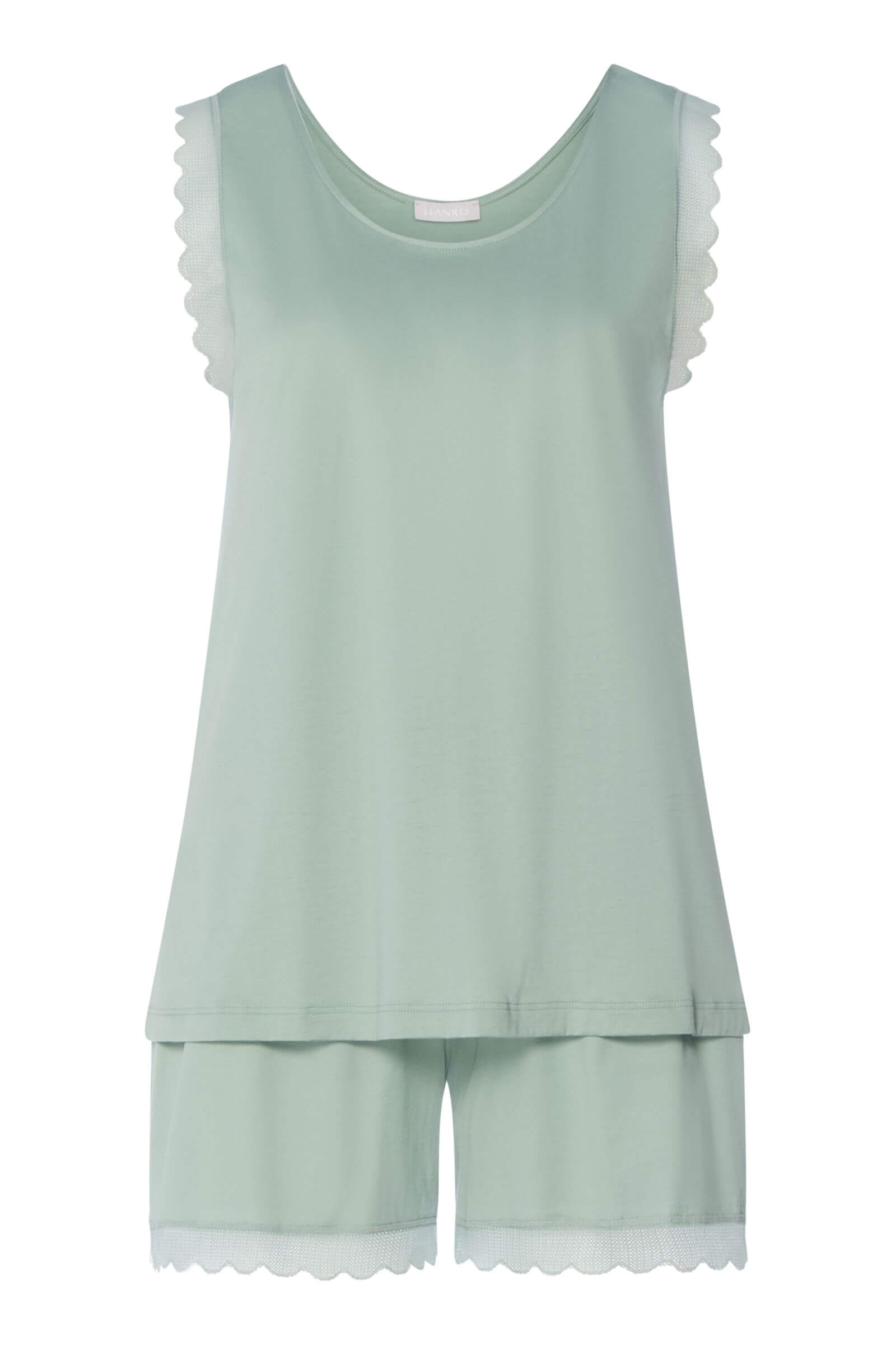 Пижама из мерсеризованного хлопка с кружевом. Цвет Зеленый (072733)