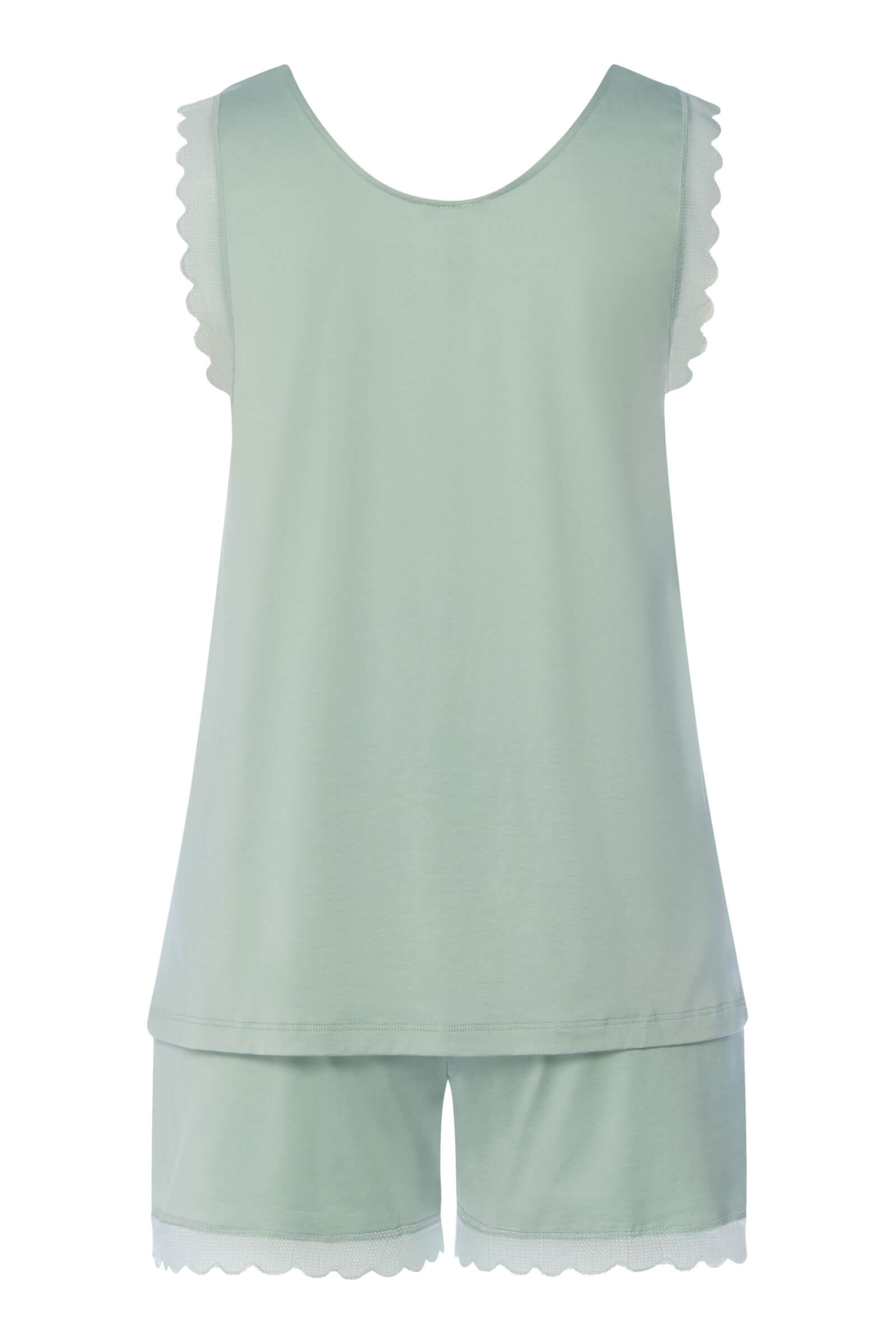 Пижама из мерсеризованного хлопка с кружевом. Цвет Зеленый (072733)