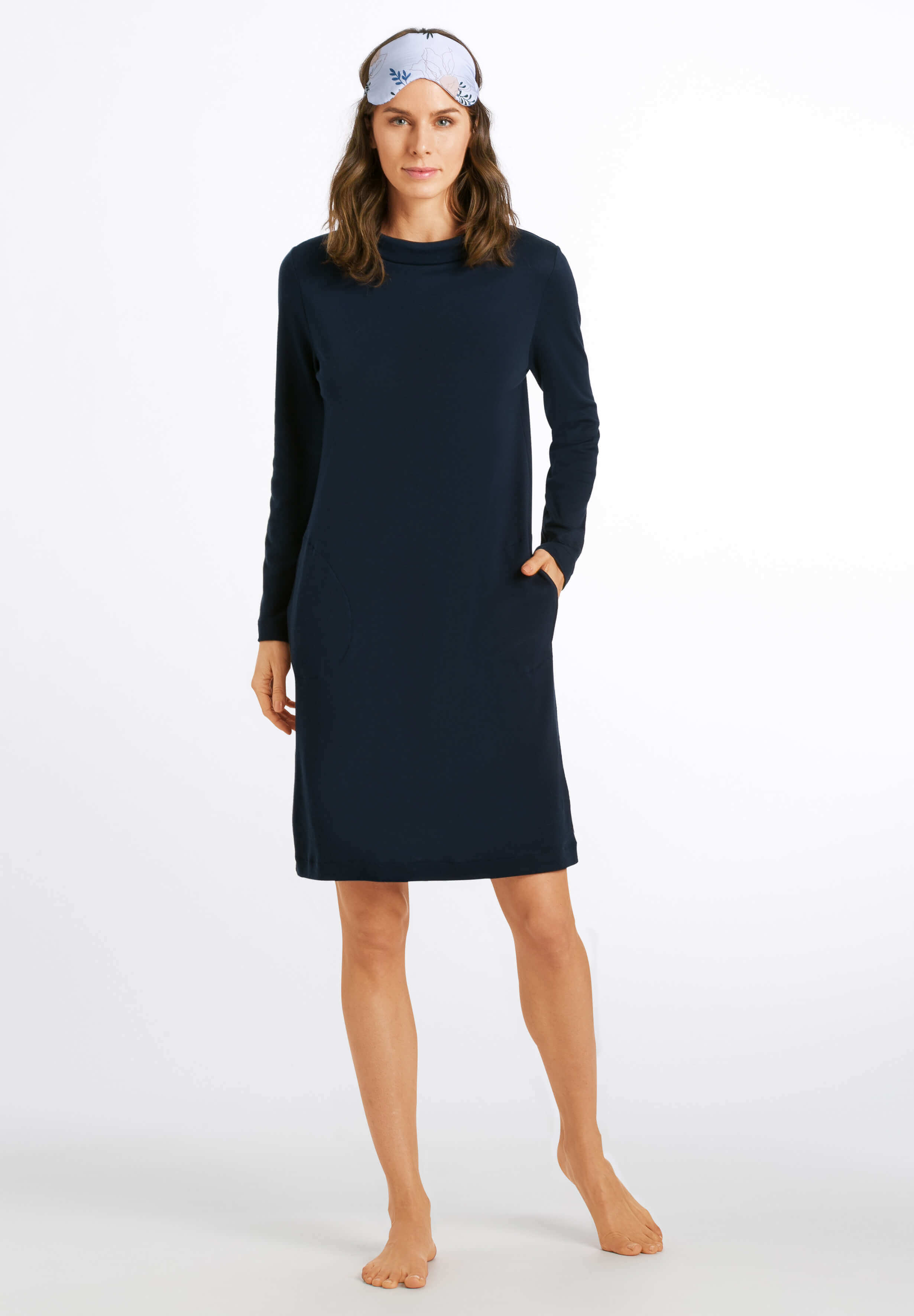 Ночная рубашка с длинным рукавом. Цвет Синий (071610)