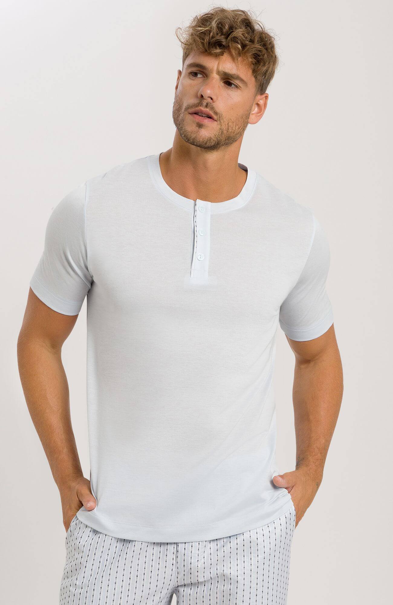 Футболка с вырезом-хенли. Цвет Серый (071594)