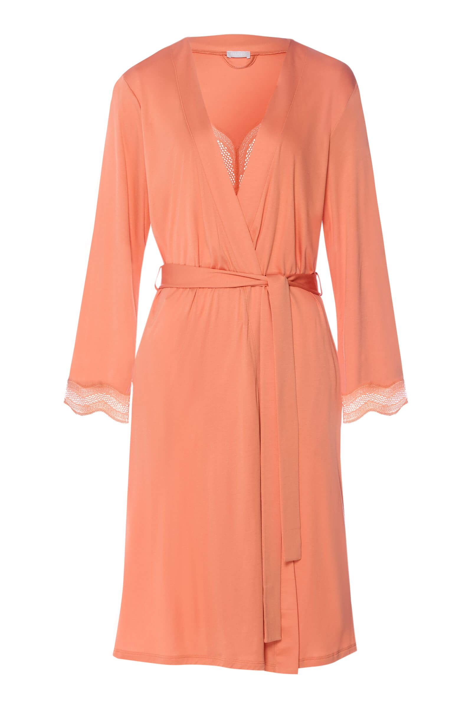 Халат из микромодала с кружевными вставками. Цвет Персиковый (072288)