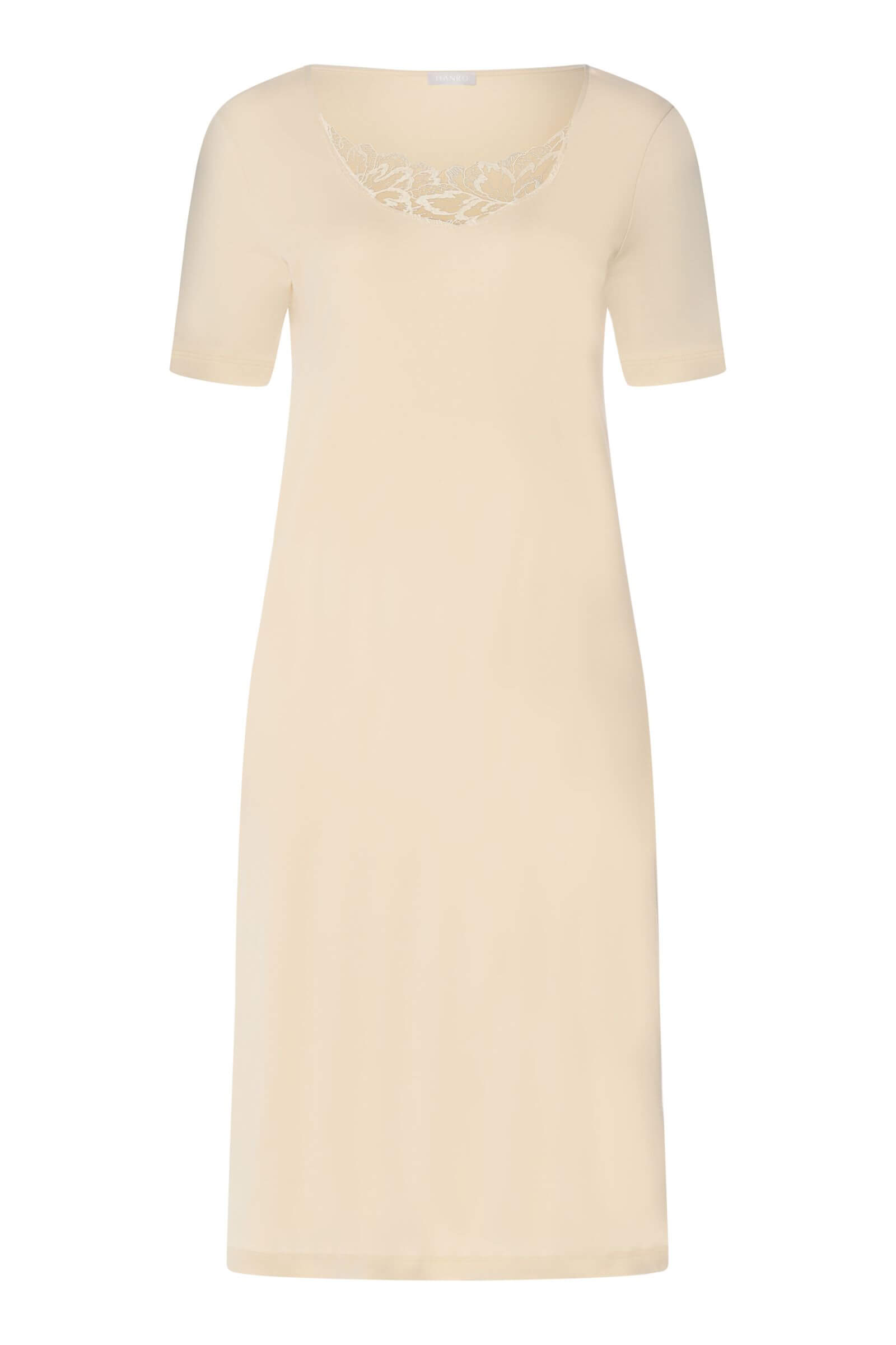 Хлопковая ночная сорочка с цветочной вышивкой. Цвет Кремовый (072811)