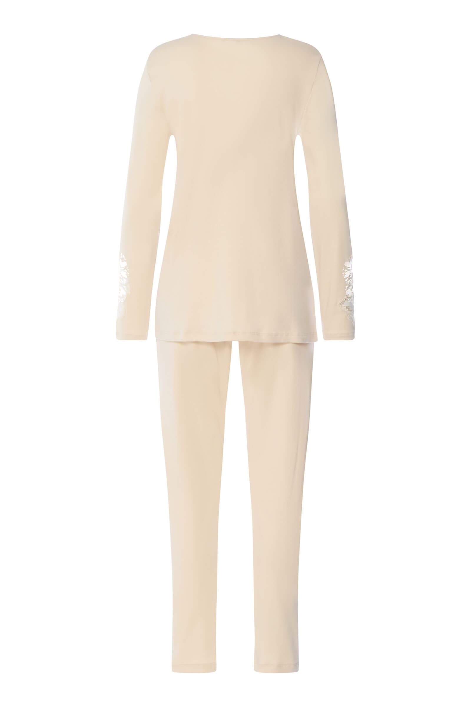 Хлопковая пижама с цветочной вышивкой. Цвет Кремовый (072811)