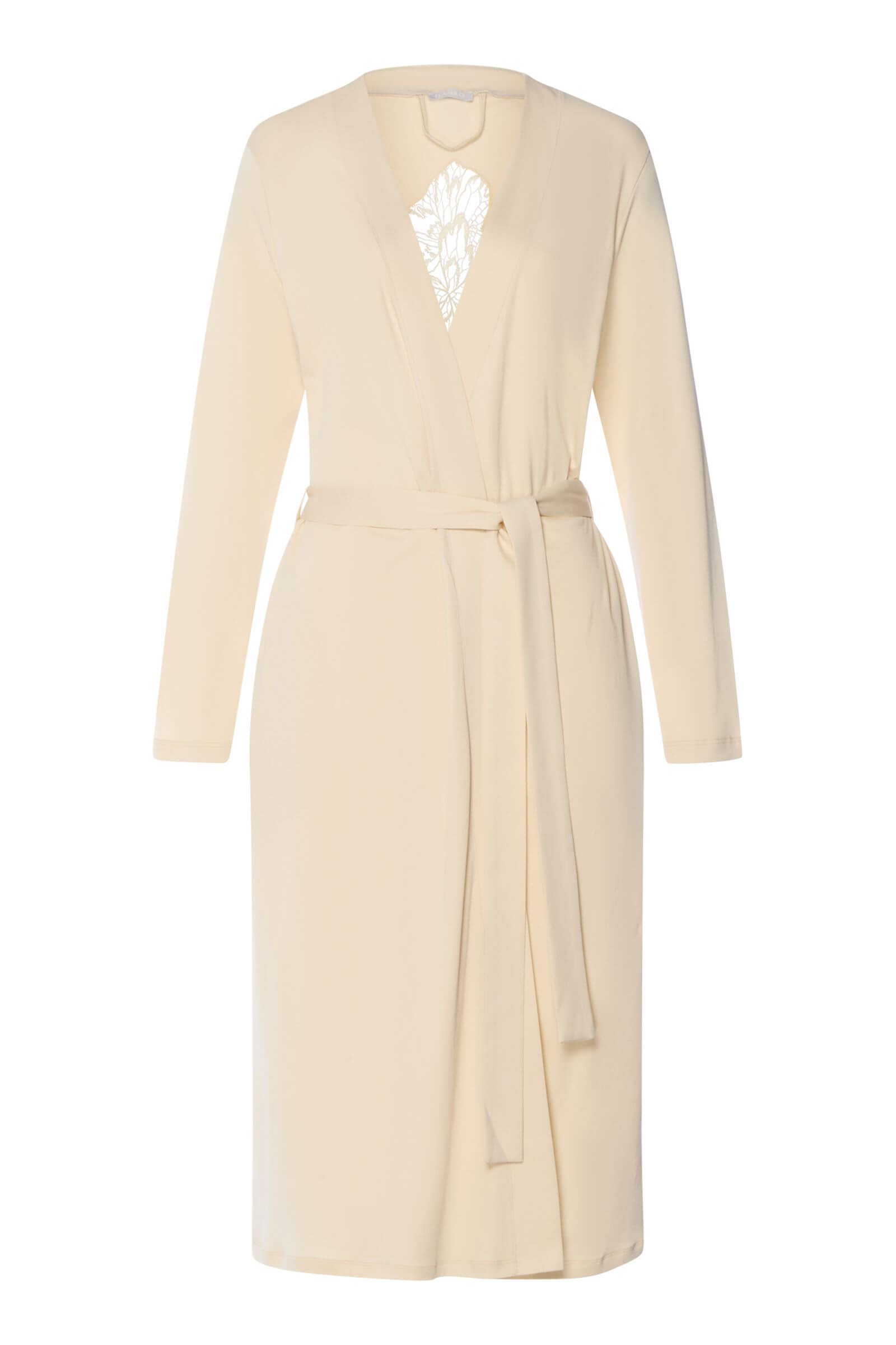 Хлопковый халат с цветочной вышивкой на спине. Цвет Кремовый (072811)