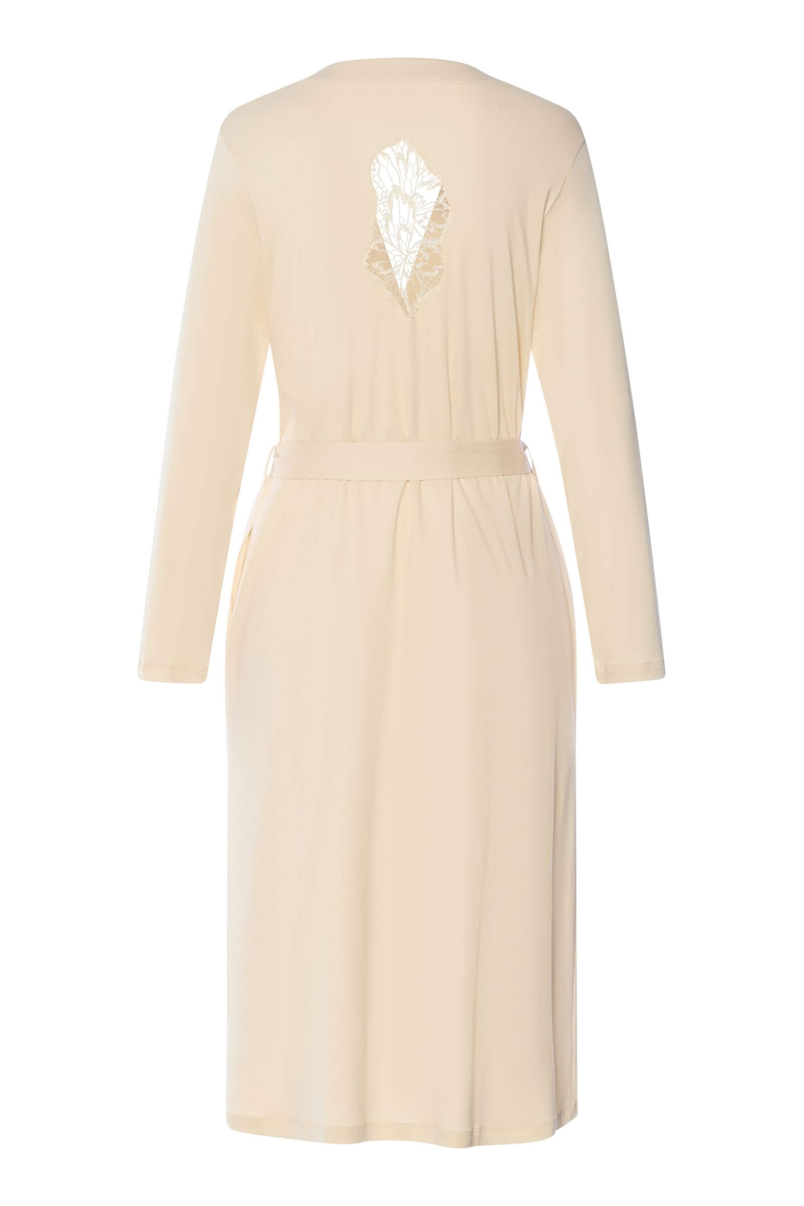 Хлопковый халат с цветочной вышивкой на спине. Цвет Кремовый (072811)