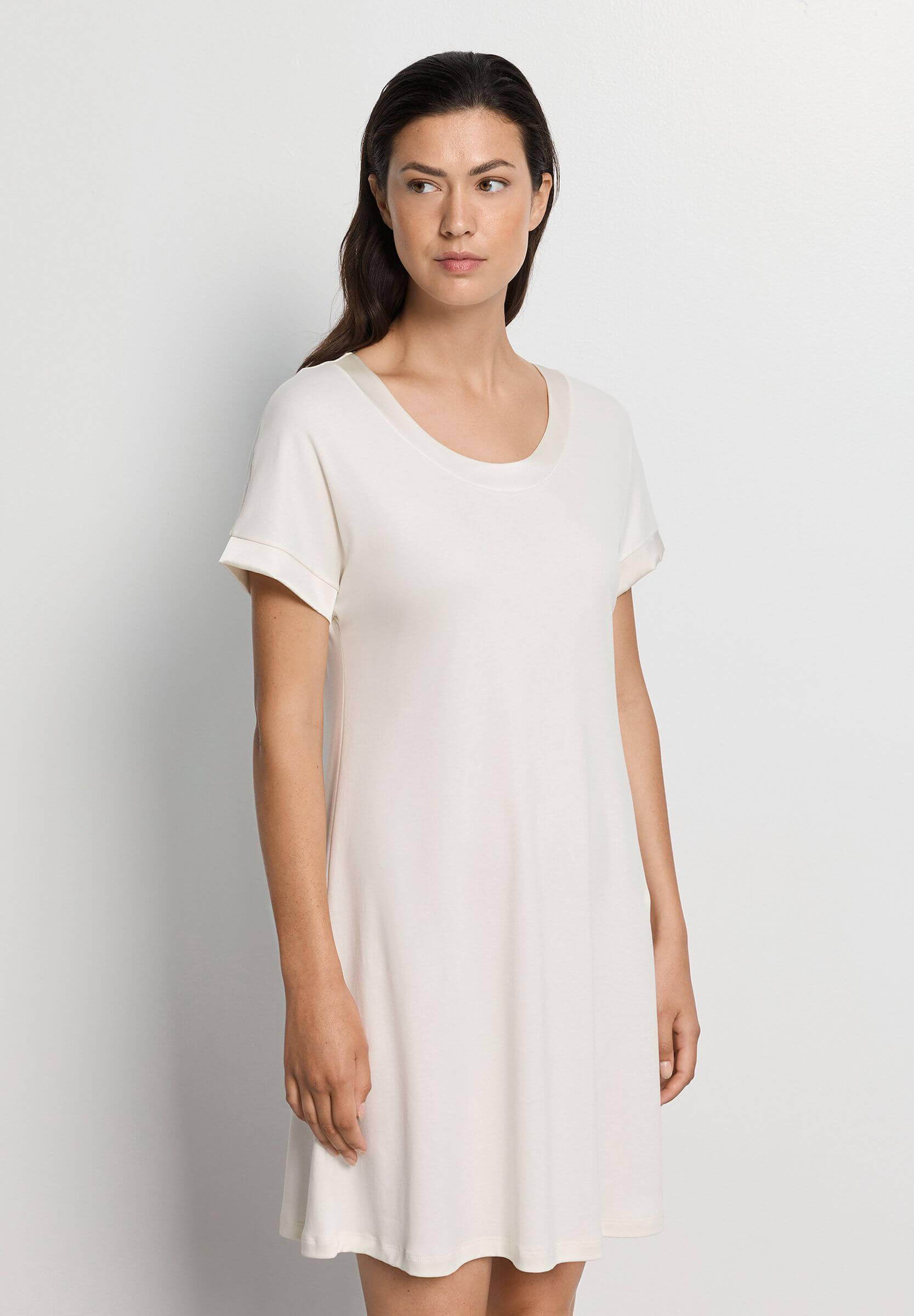 Ночная сорочка из мерсеризованного хлопка с шелковой отделкой