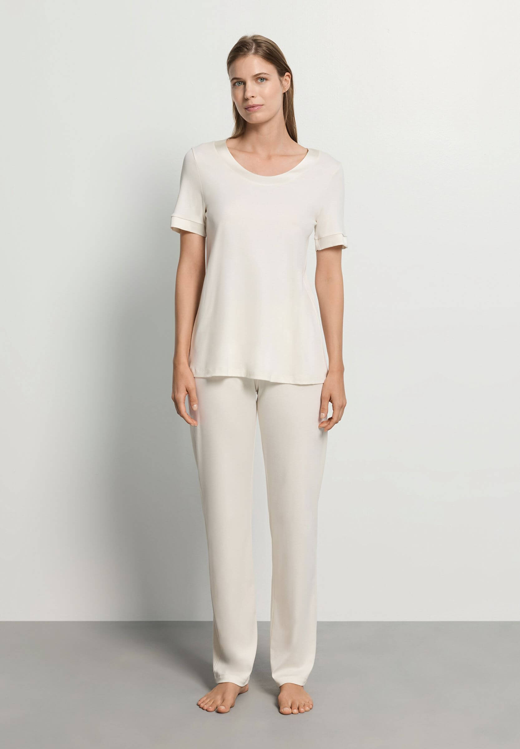 Пижама из мерсеризованного хлопка с шелковой отделкой