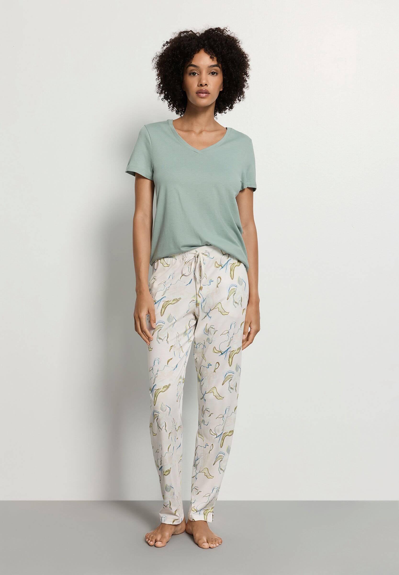 Пижамные брюки из модала и хлопка. Цвет Кремовый (073074)