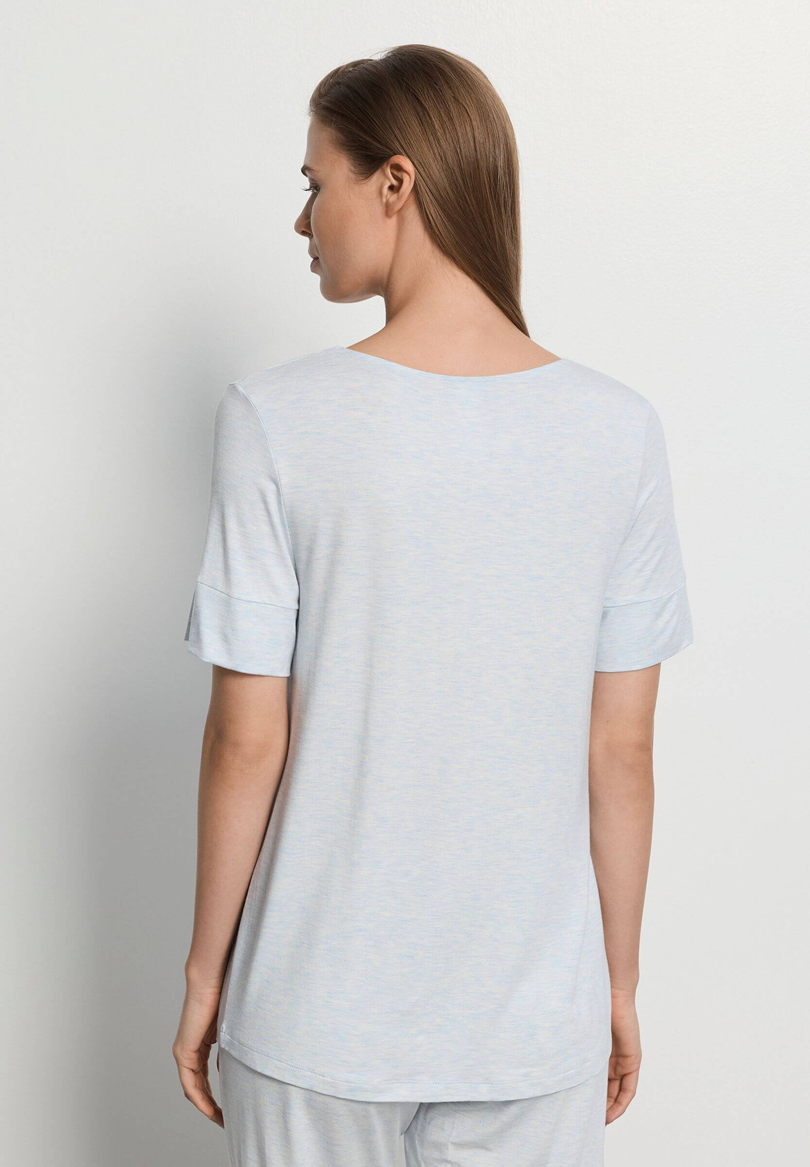 Пижамная футболка с круглым вырезом. Цвет Голубой (073081)