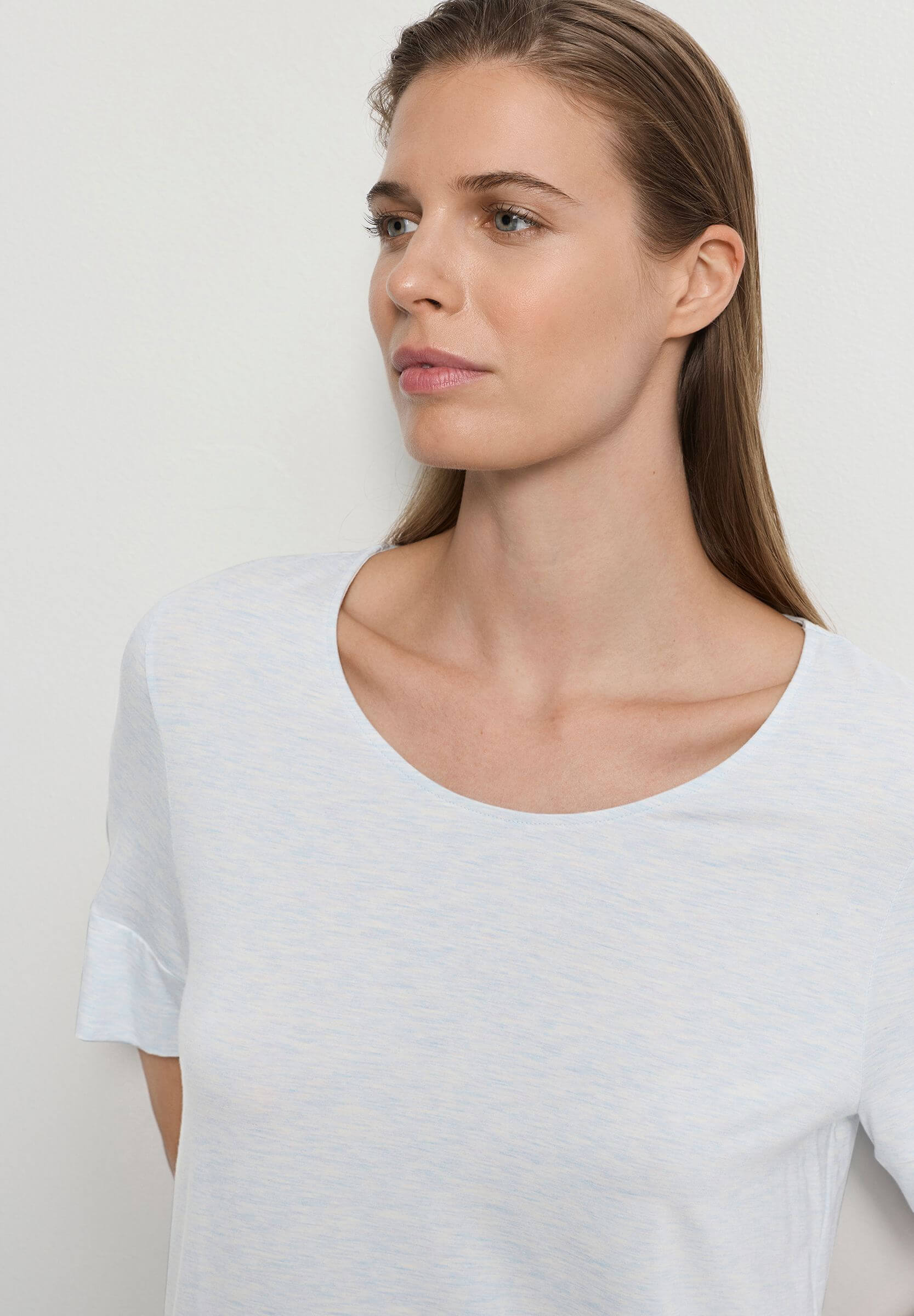 Пижамная футболка с круглым вырезом. Цвет Голубой (073081)