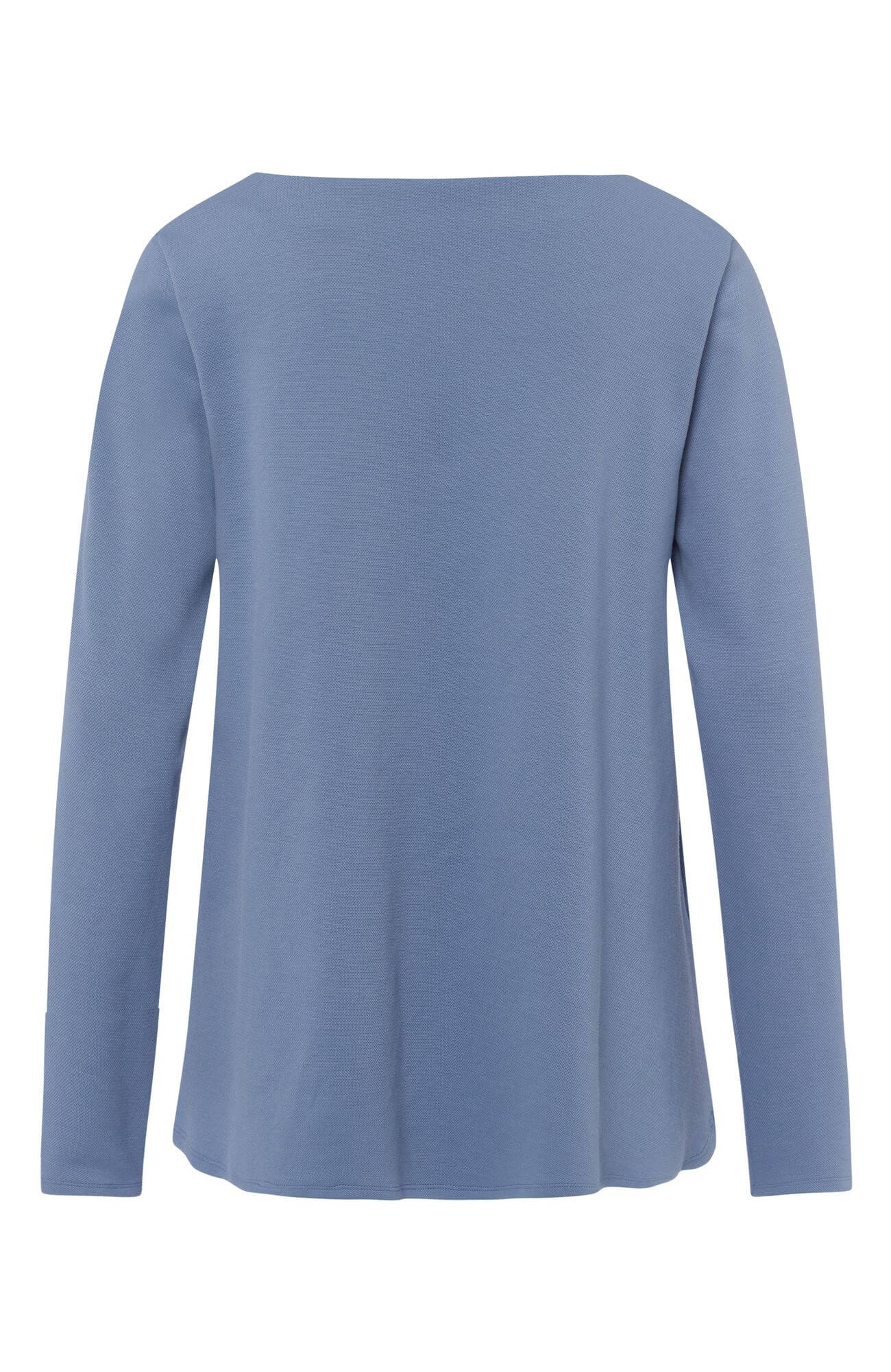 Хлопковый лонгслив с удлиненной спинкой. Цвет Синий (071564)