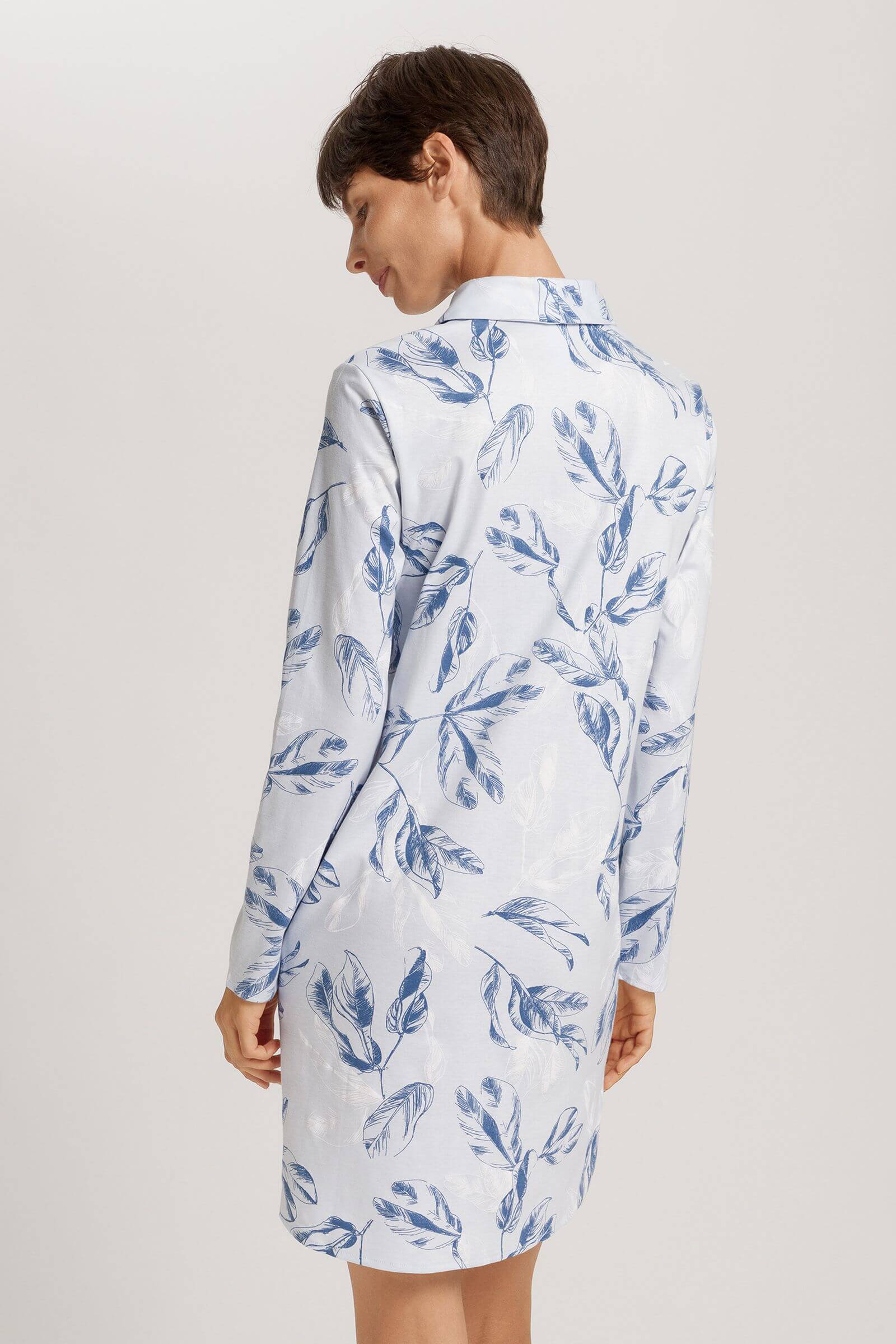 Ночная рубашка с длинным рукавом. Цвет Голубой (073052)