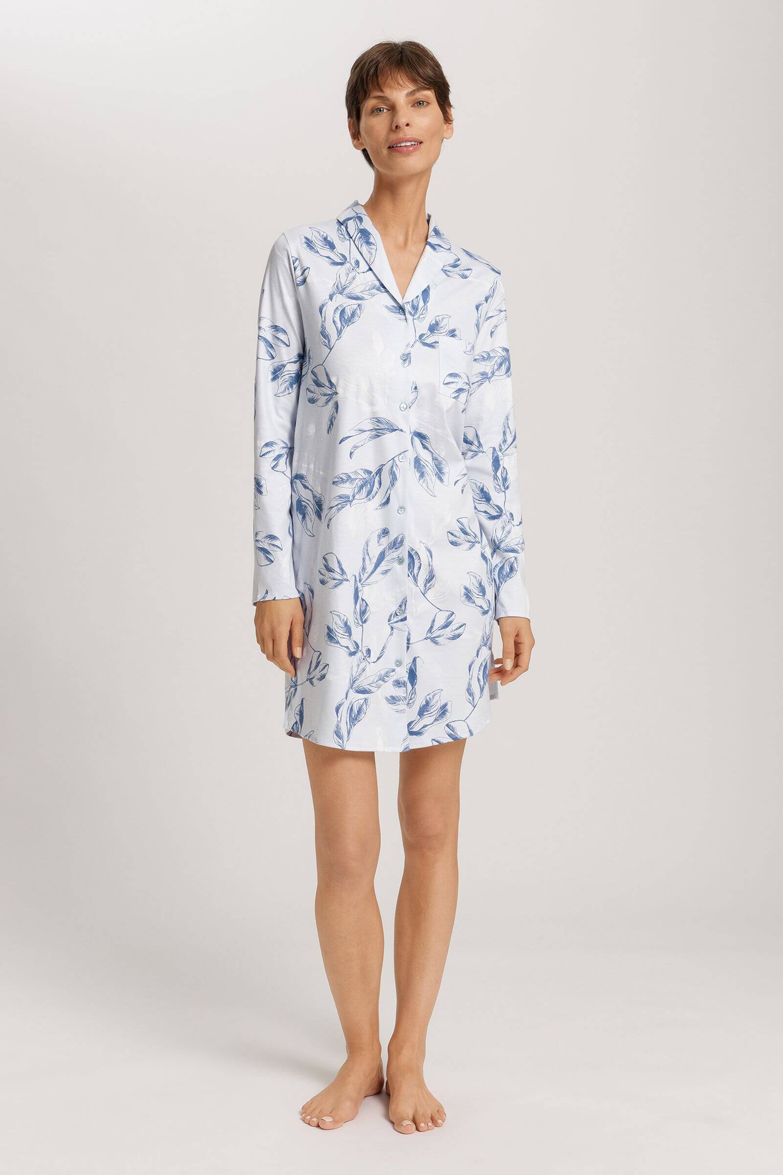 Ночная рубашка с длинным рукавом. Цвет Голубой (073052)