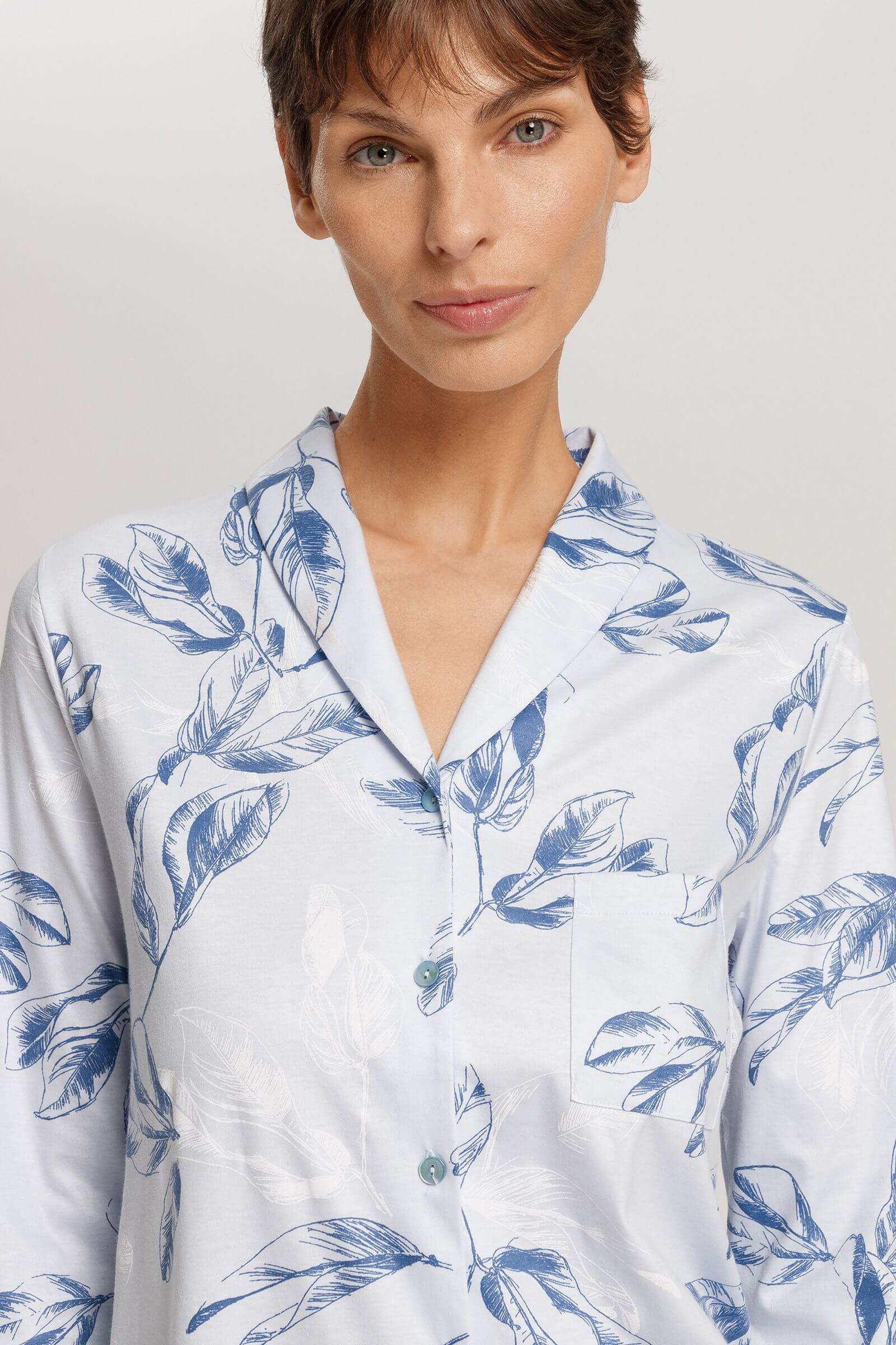 Ночная рубашка с длинным рукавом. Цвет Голубой (073052)