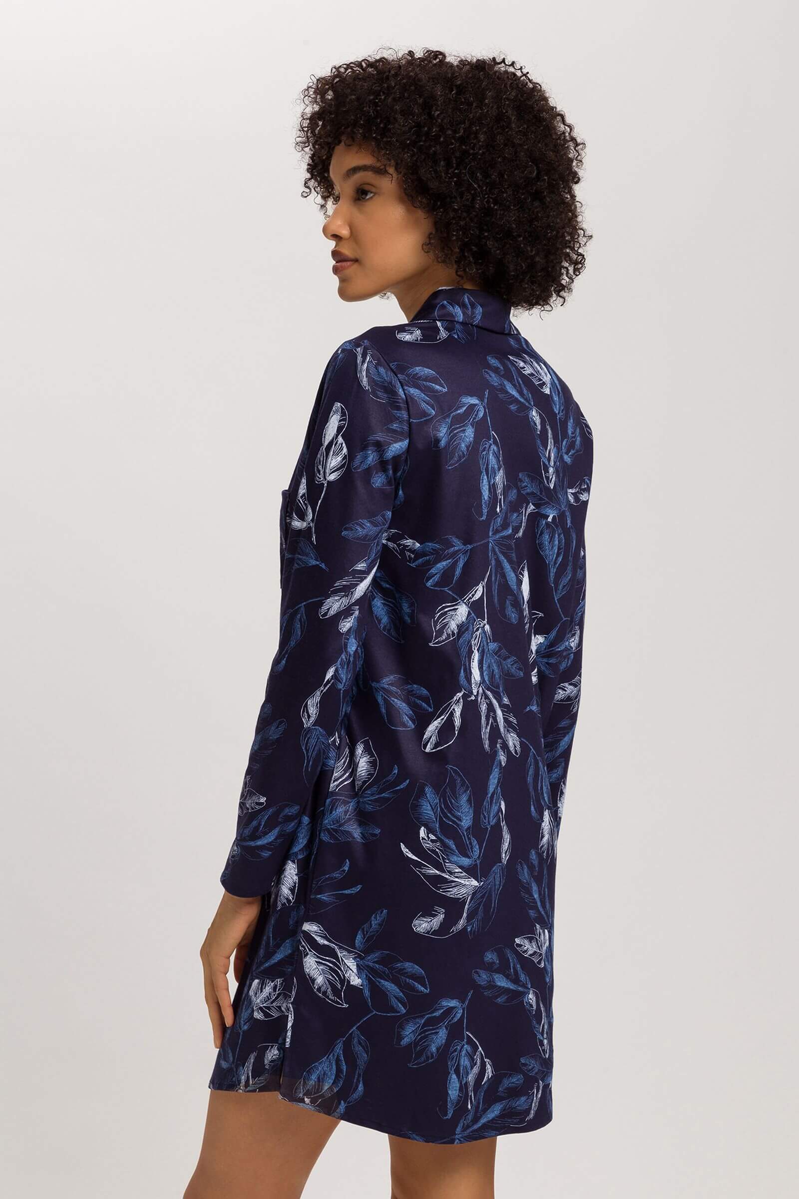 Ночная рубашка с длинным рукавом. Цвет Синий (073053)