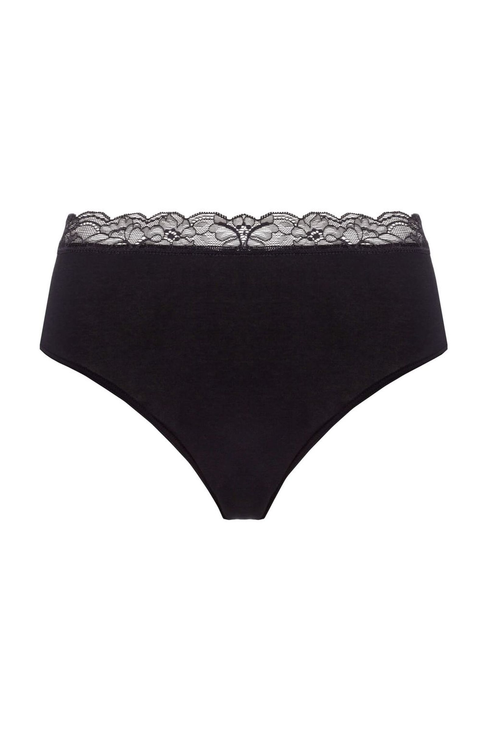 Трусы слипы с кружевным поясом. Цвет Черный (070019)