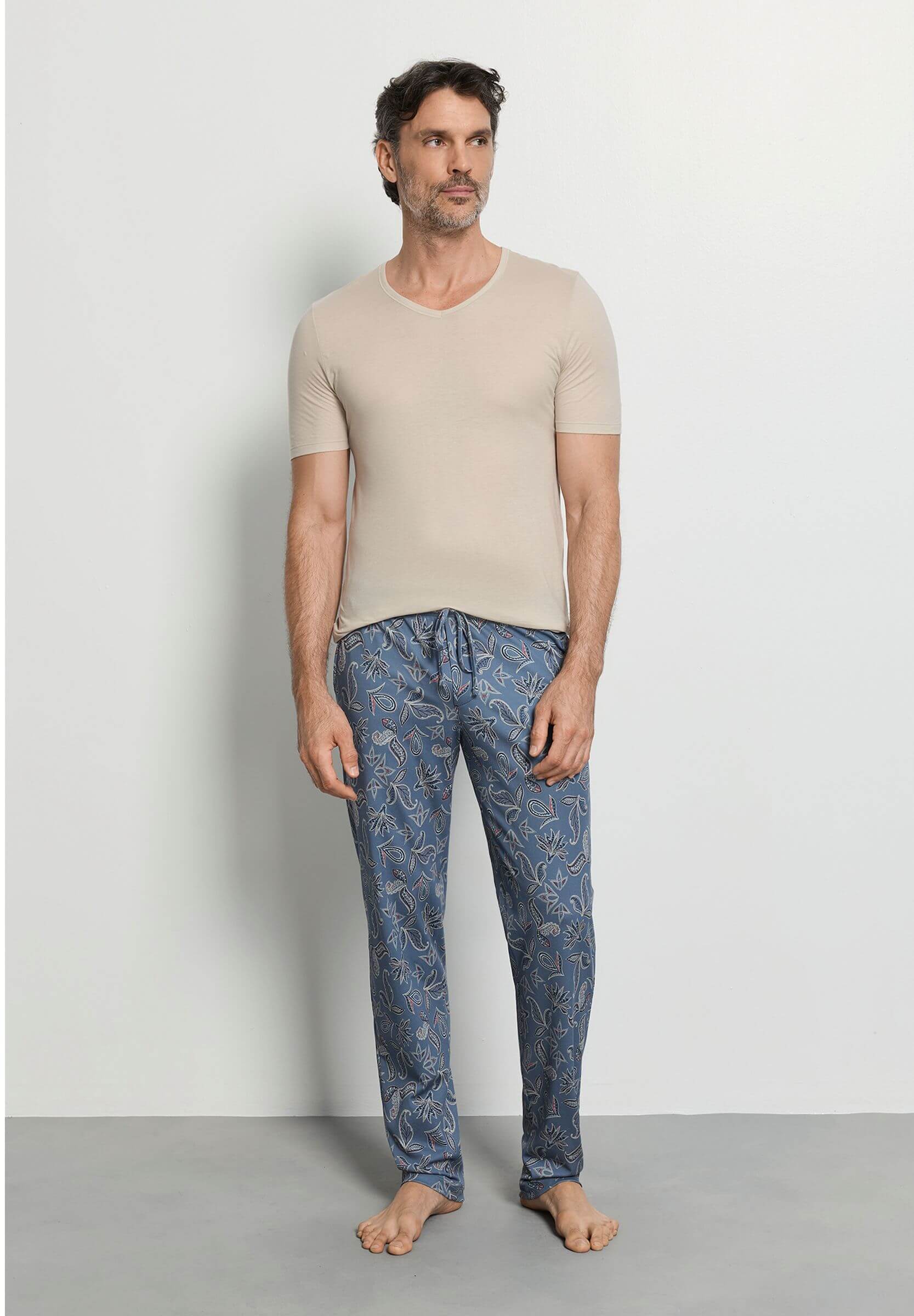 Пижамные брюки из 100% хлопка. Цвет Синий (073102)