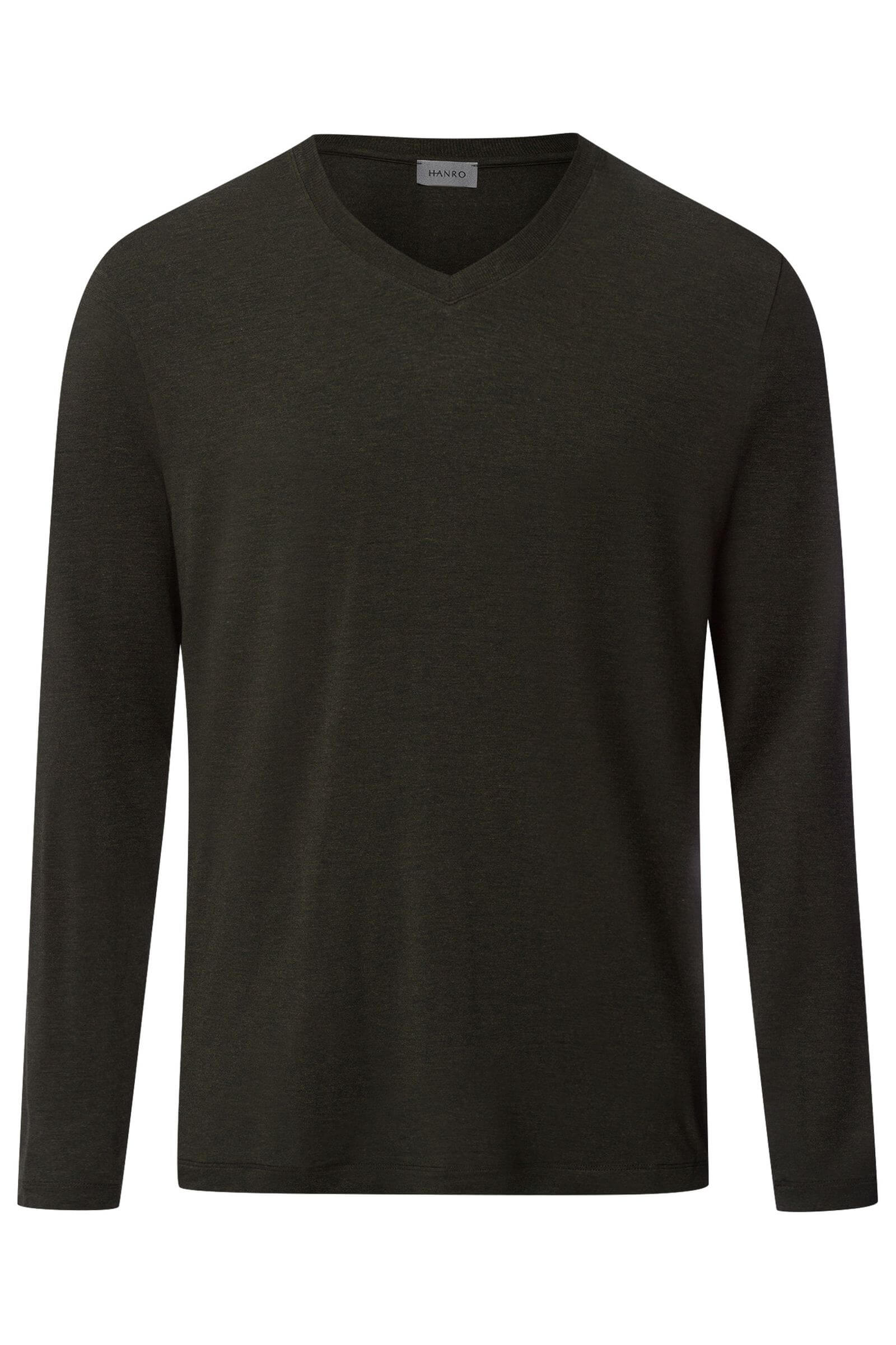 Лонгслив с V-образным вырезом. Цвет Зеленый (073044)