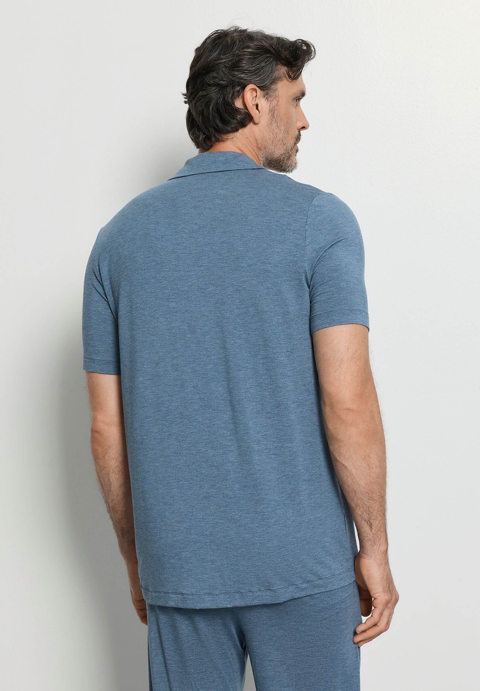 Рубашка из эластичной и мягкой вискозы. Цвет Синий (073082)