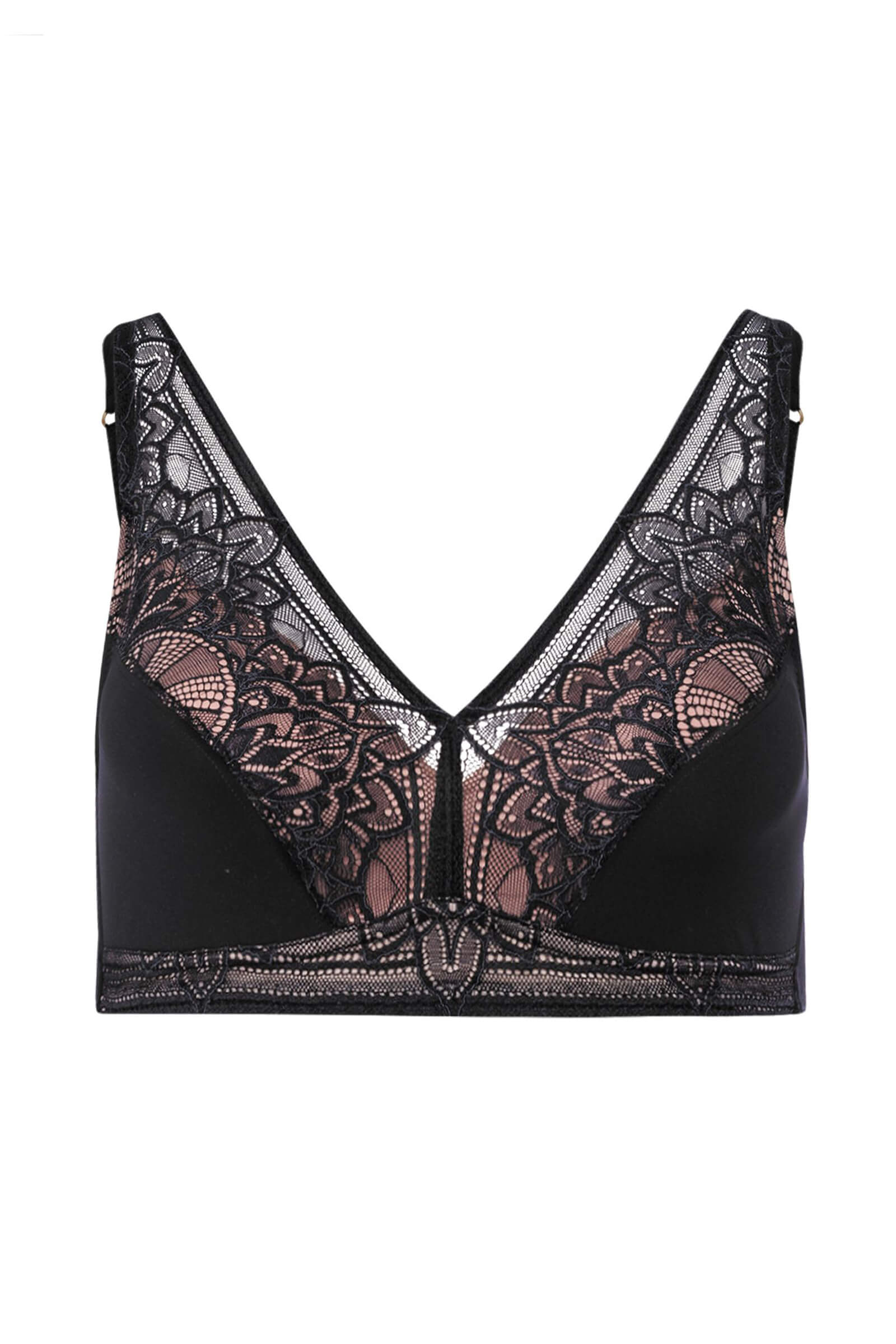 Бюстгальтер без косточек с кружевом. Цвет Черный (070019)