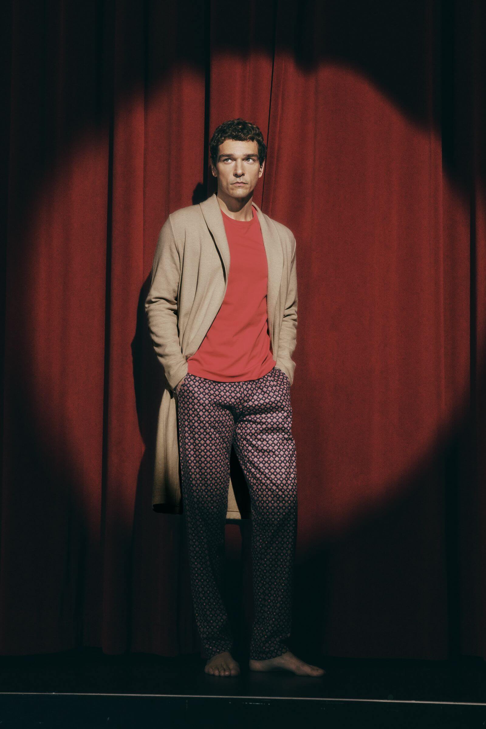 Длинные брюки из 100% хлопка. Цвет Бордовый (073035)