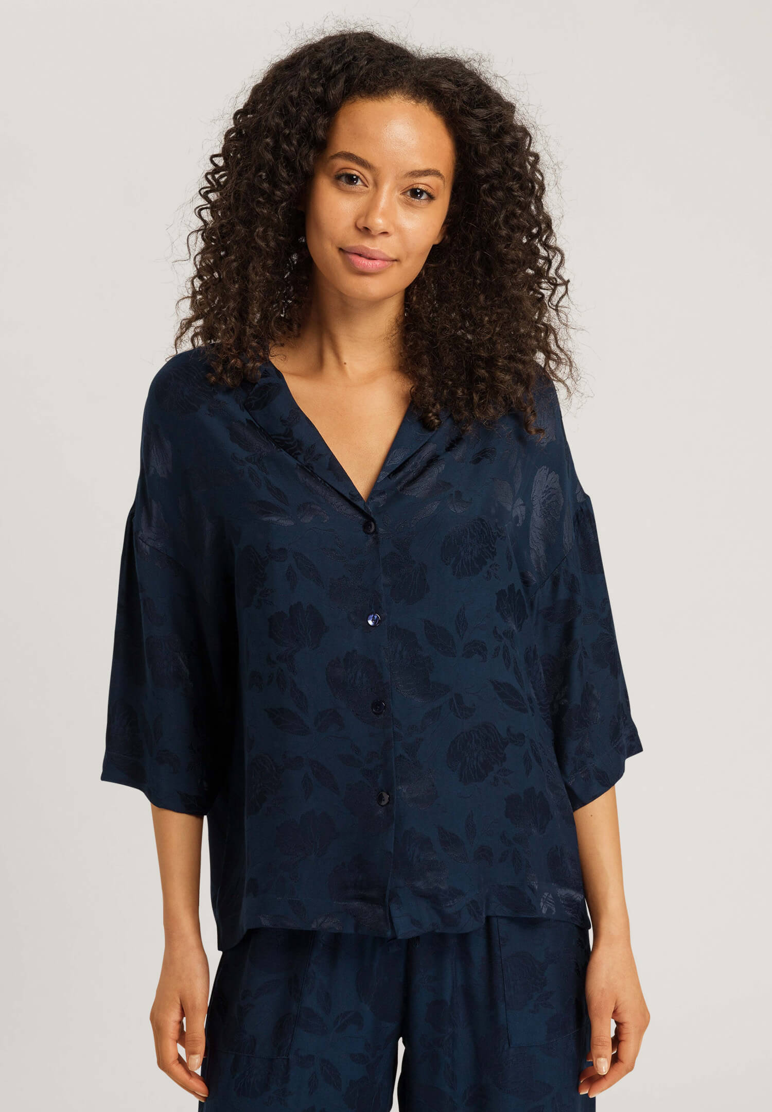 Рубашка с рукавом 3/4. Цвет Синий (072394)