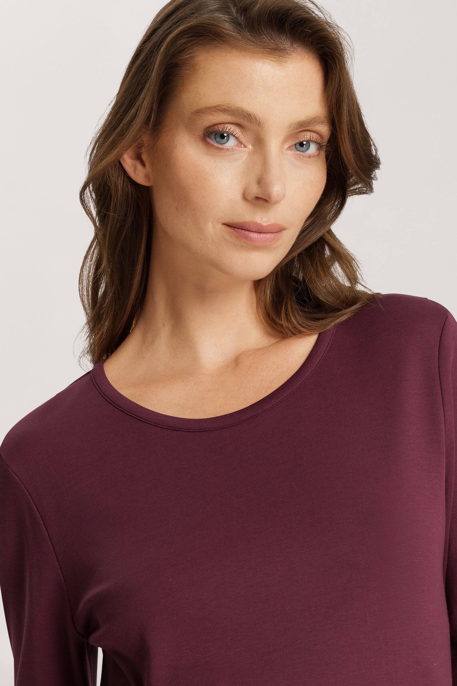 Пижамный лонгслив из хлопка. Цвет Бордовый (072483)