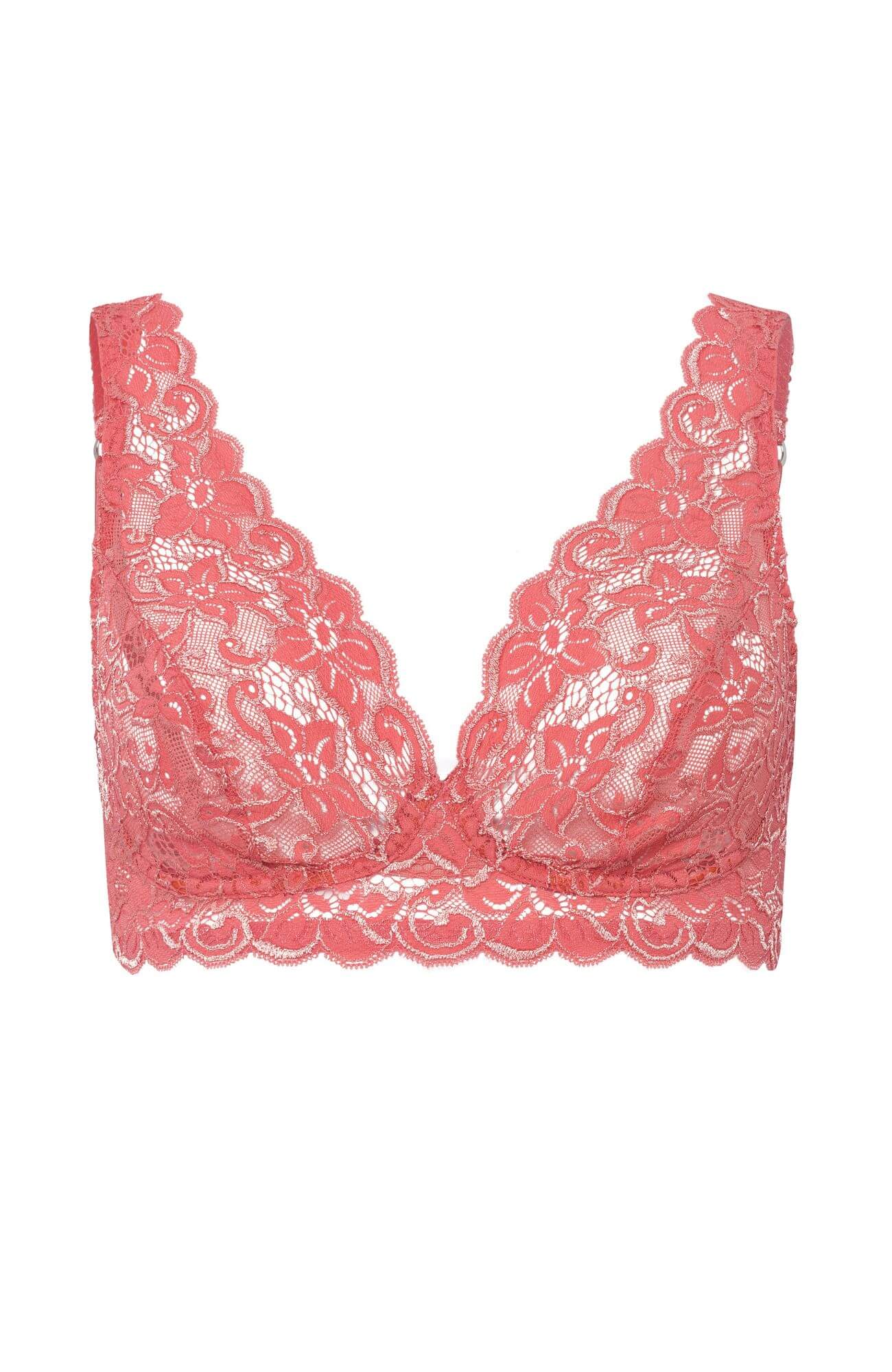 Кружевной бюстгальтер с треугольными чашками. Цвет Красный (071275)