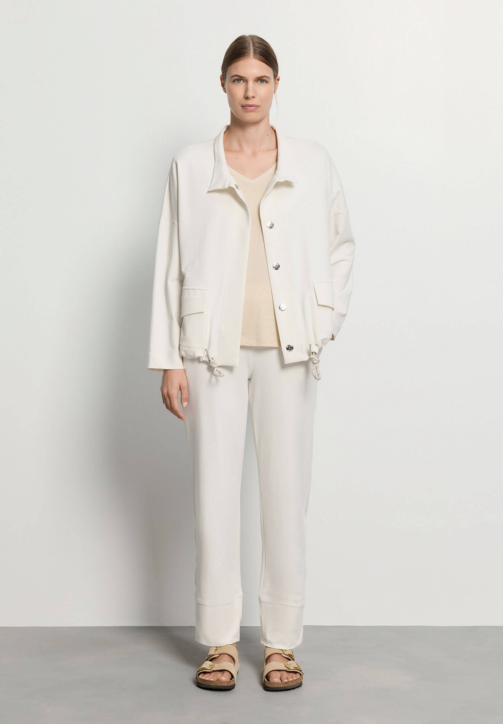 Брюки из органического хлопка на резинке. Цвет Кремовый (072123)