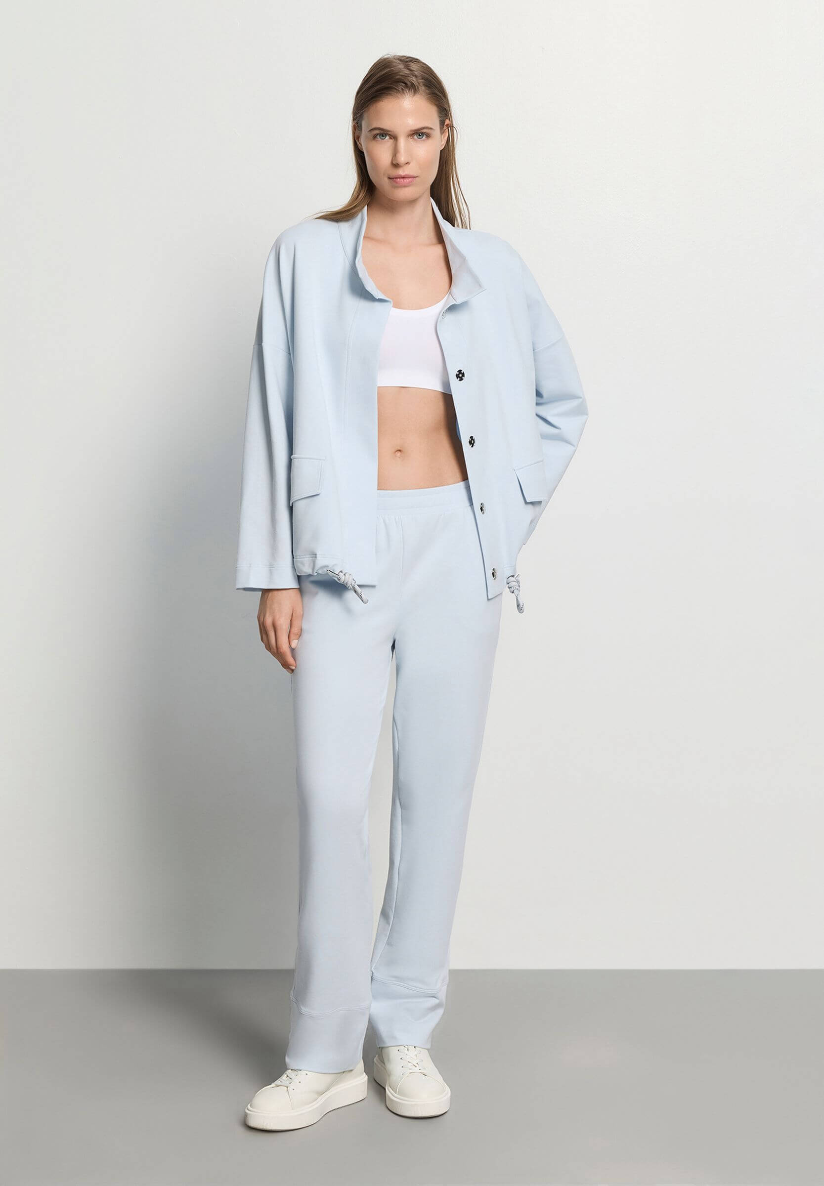Брюки из органического хлопка на резинке. Цвет Голубой (072244)