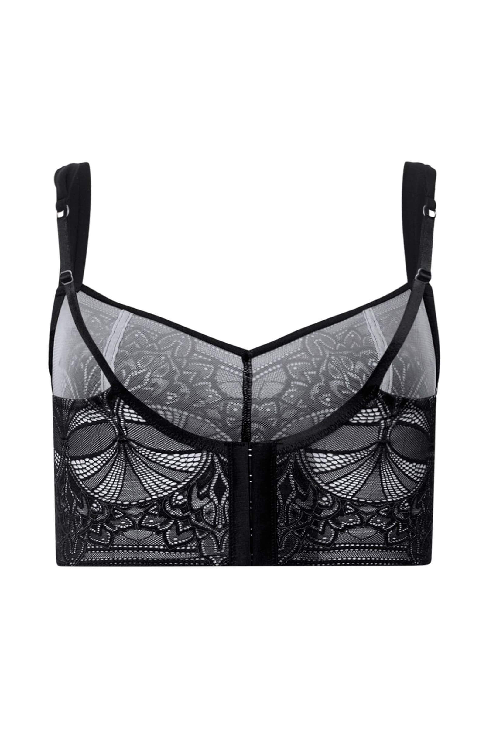 Кружевной бюстгальтер бралетт. Цвет Черный (070019)
