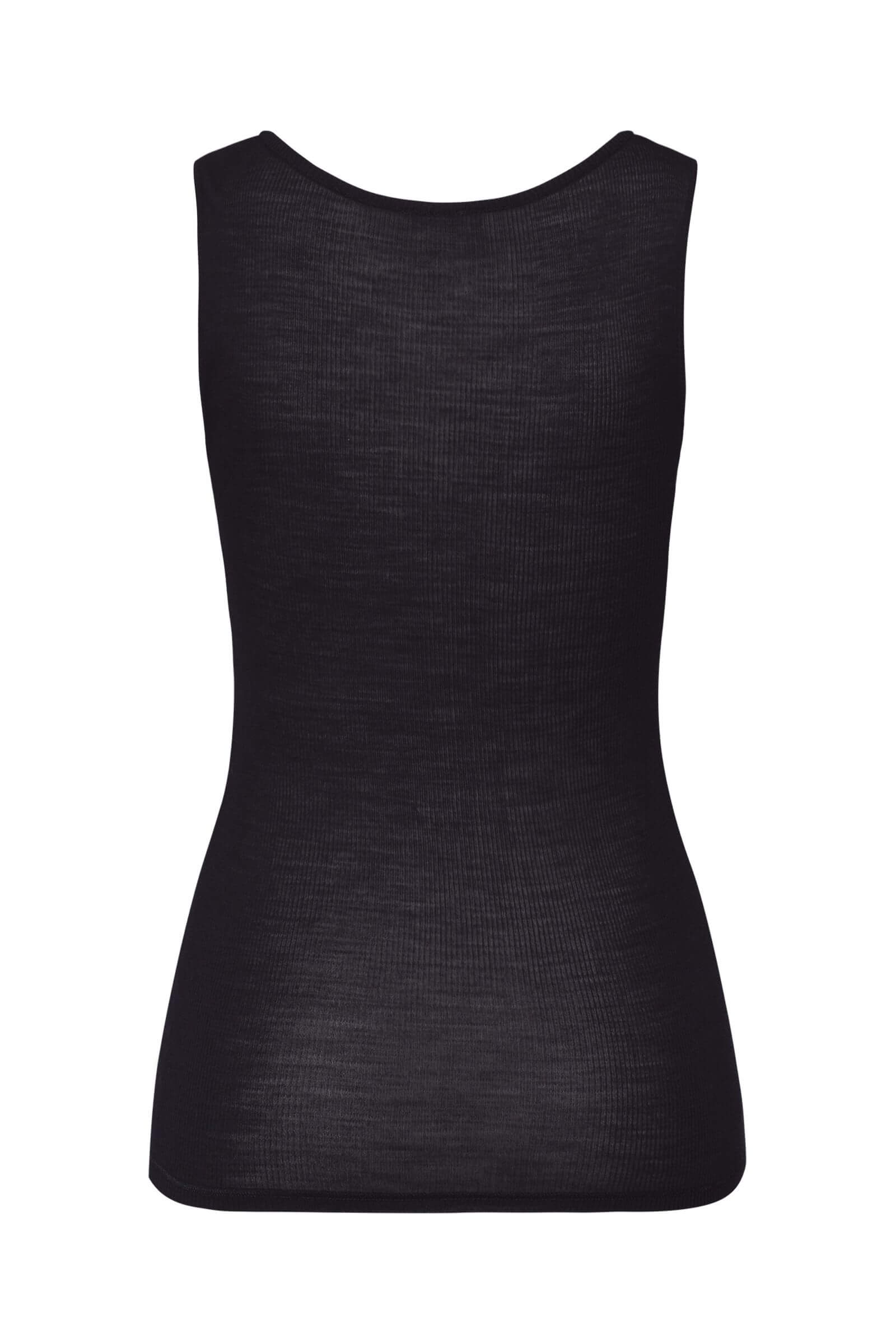 Термомайка из шерсти и шелка с кружевом. Цвет Черный (070019)