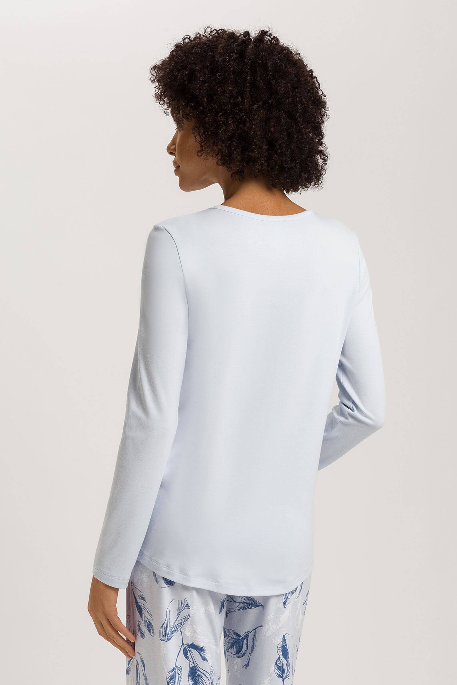 Пижамный лонгслив из хлопка. Цвет Голубой (072512)