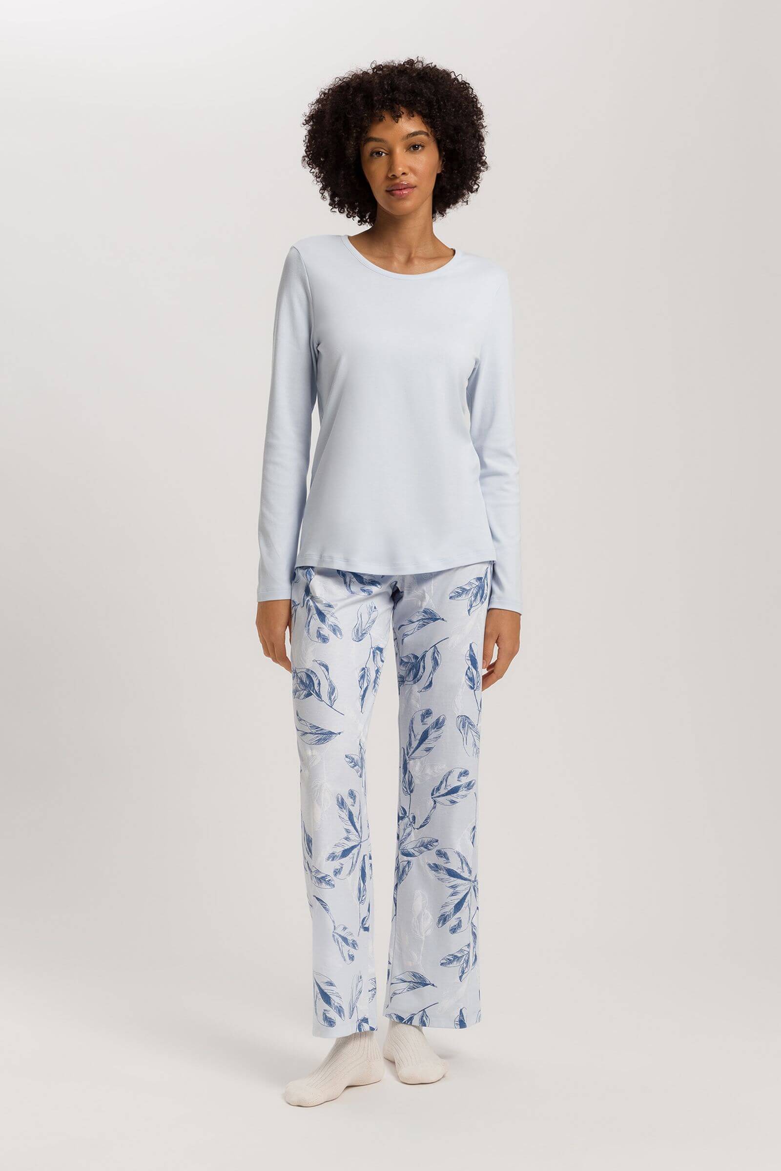 Пижамный лонгслив из хлопка. Цвет Голубой (072512)