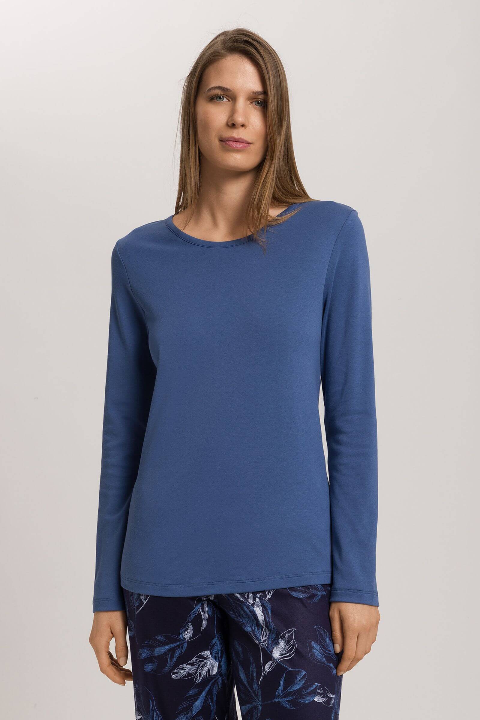Пижамный лонгслив из хлопка. Цвет Синий (072642)