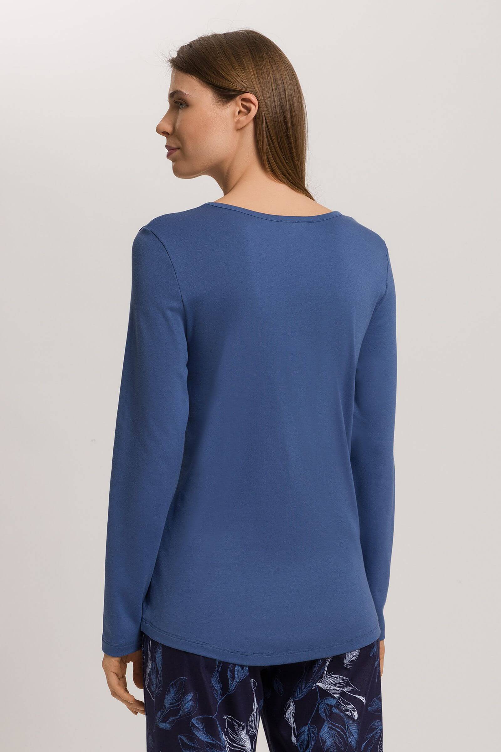 Пижамный лонгслив из хлопка. Цвет Синий (072642)