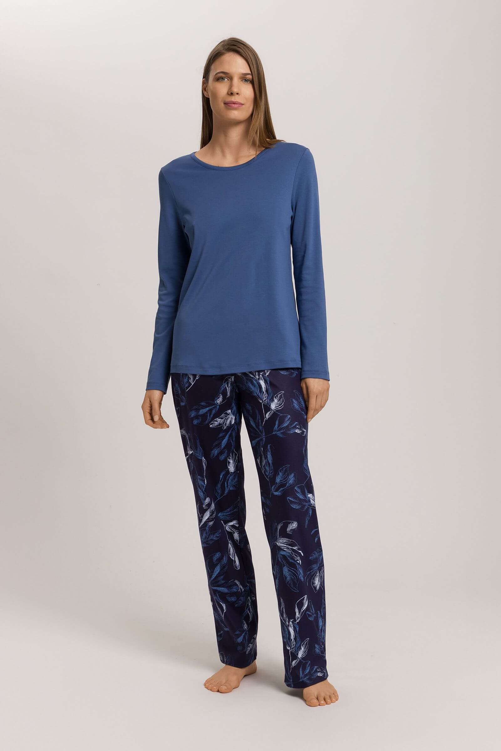 Пижамный лонгслив из хлопка. Цвет Синий (072642)