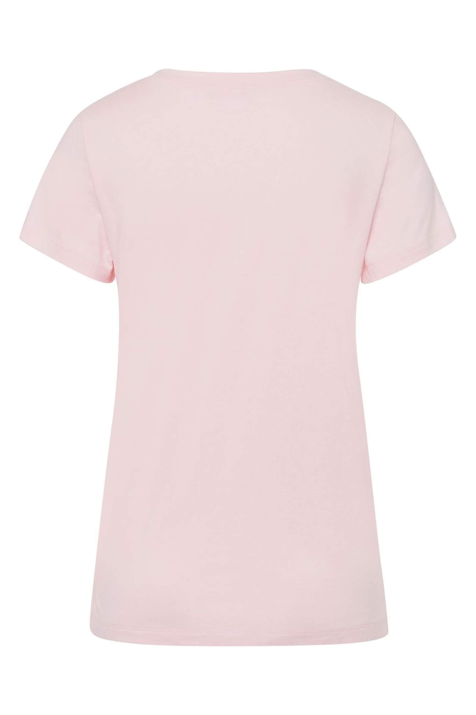 Пижамная футболка с V-образным вырезом. Цвет Розовый (071378)