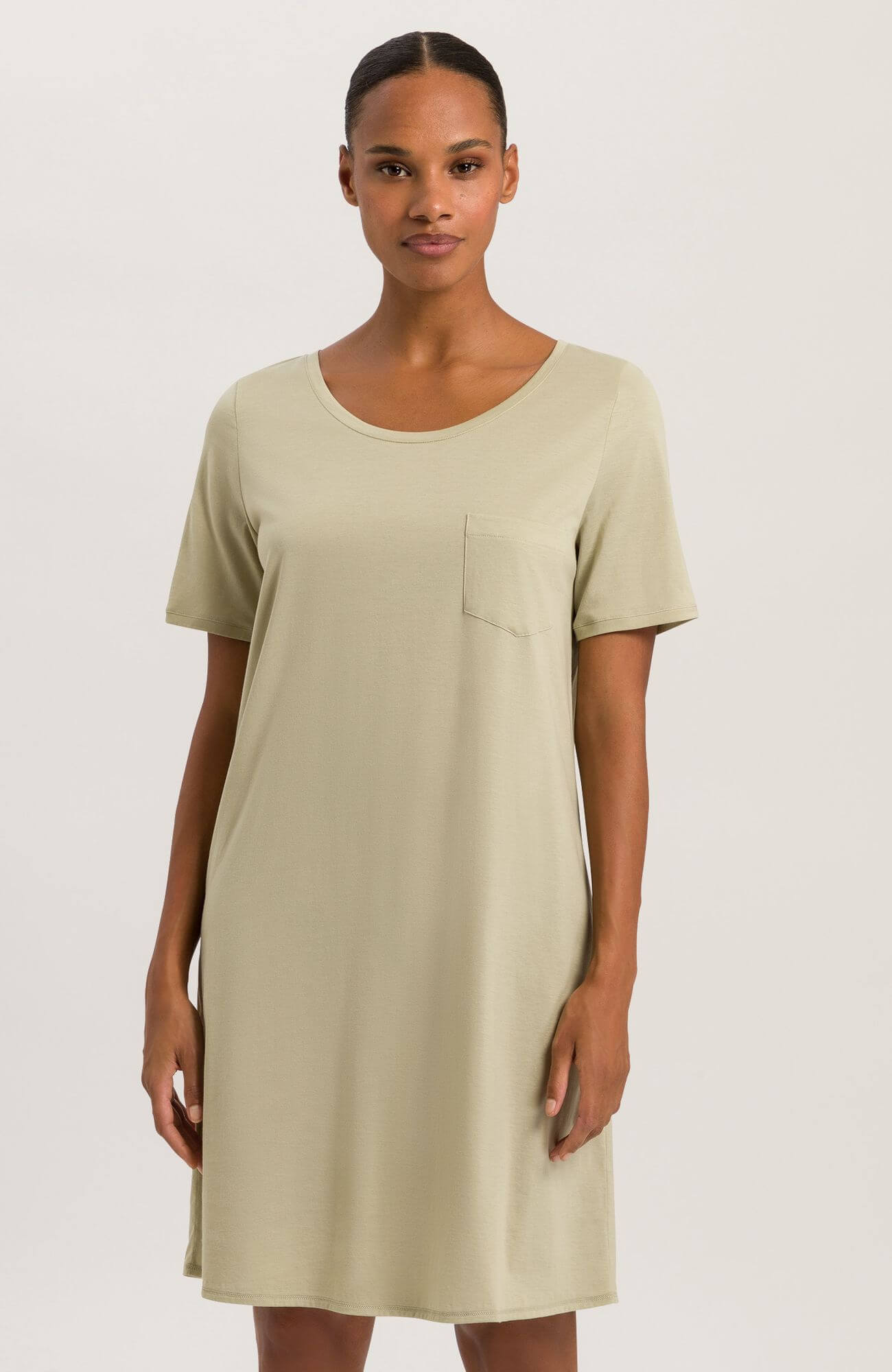 Ночная сорочка из мерсеризованного хлопка. Цвет Оливковый (072720)