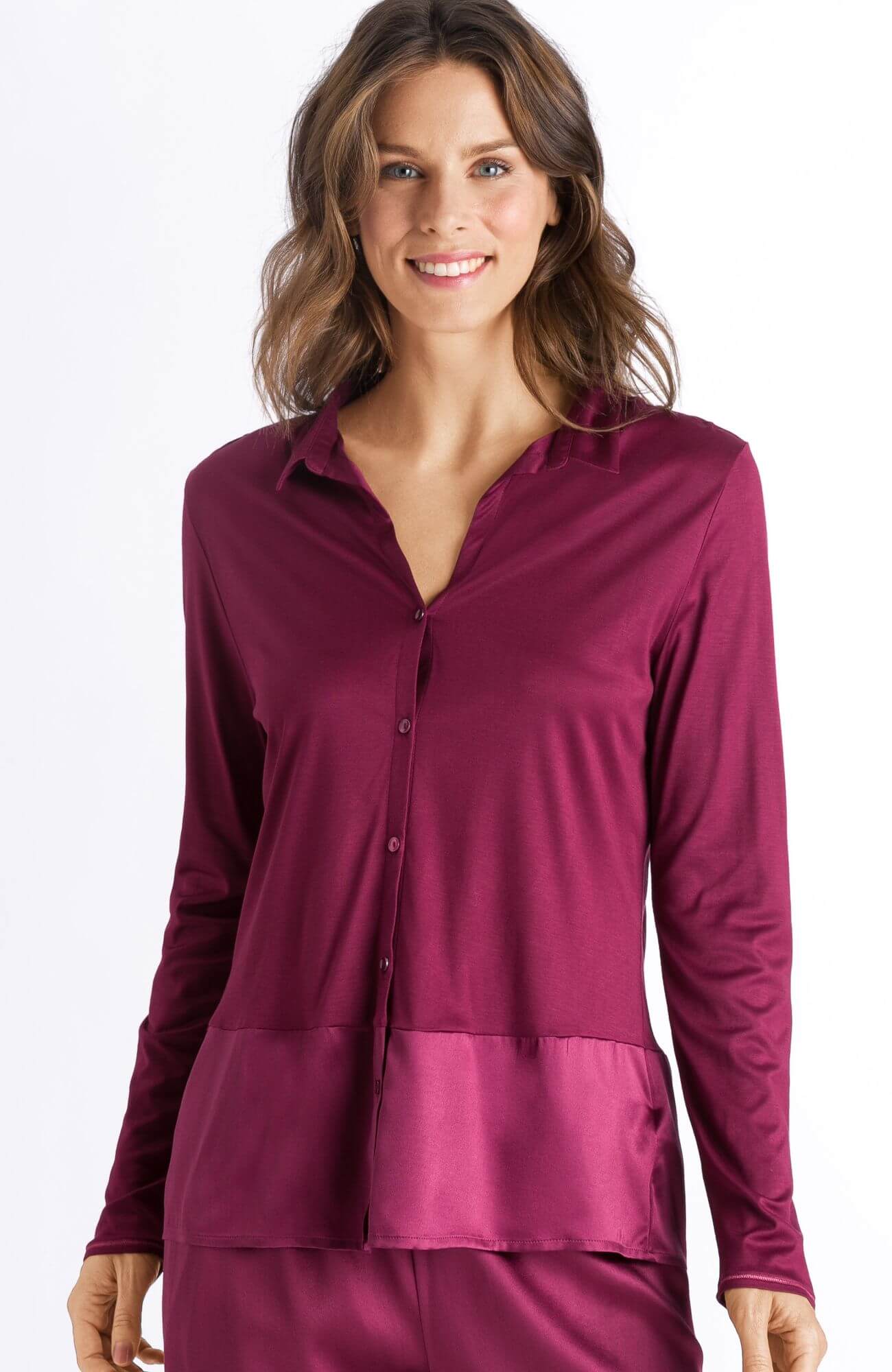 Пижамная рубашка из микромодала и шелка. Цвет Фиолетовый (071428)