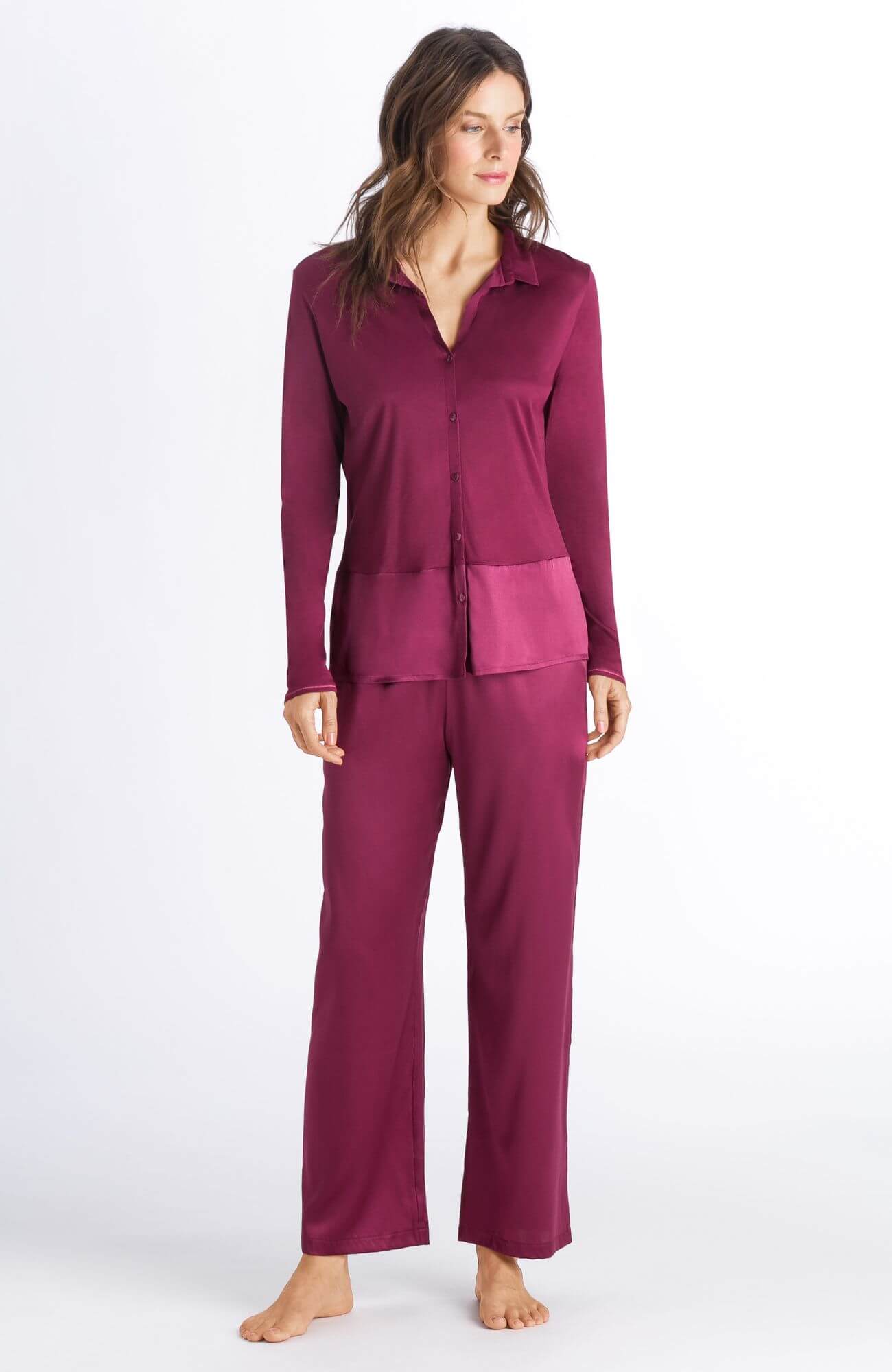 Пижамная рубашка из микромодала и шелка. Цвет Фиолетовый (071428)