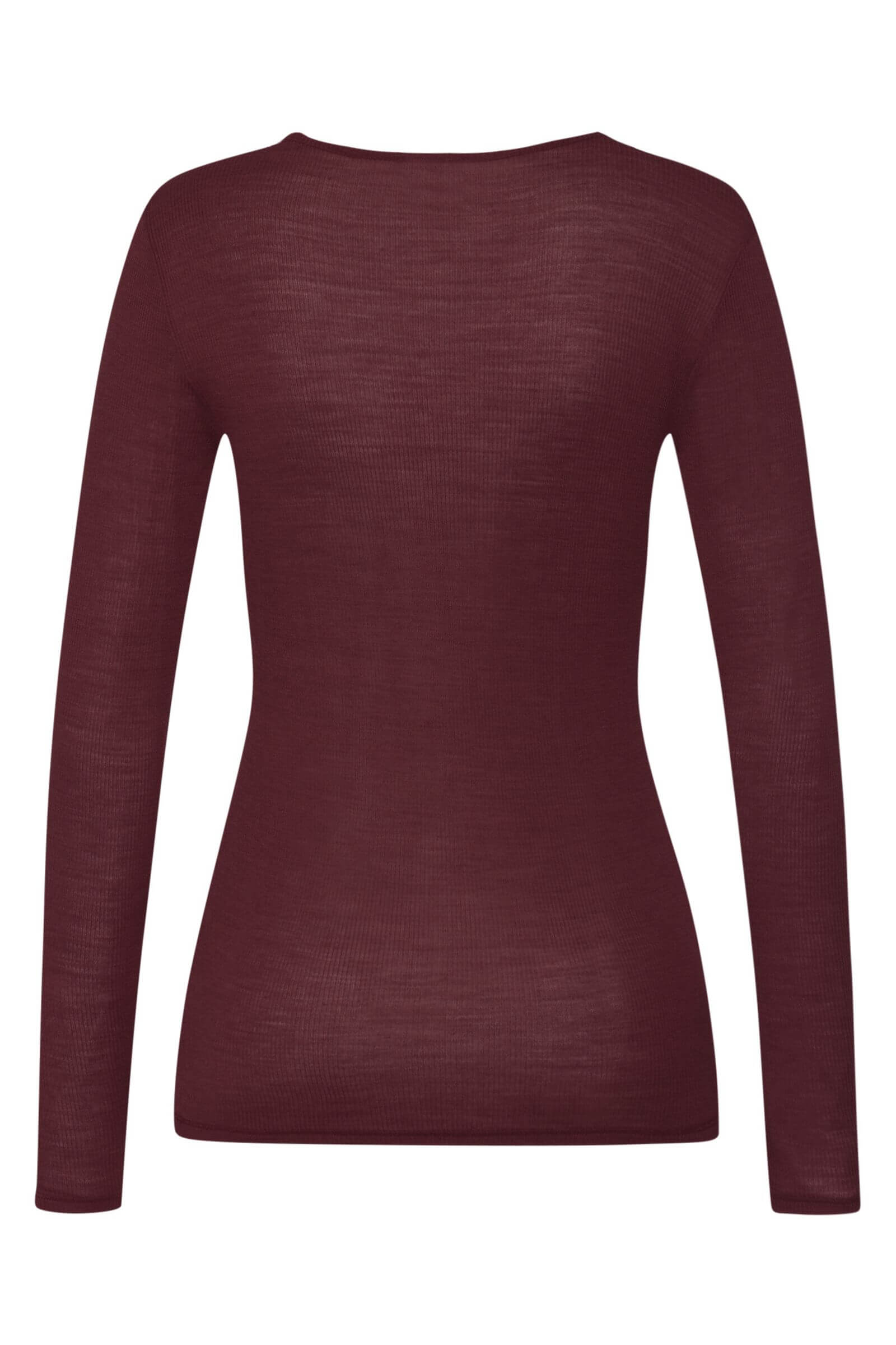 Термолонгслив из шерсти и шелка с кружевом. Цвет Бордовый (072421)
