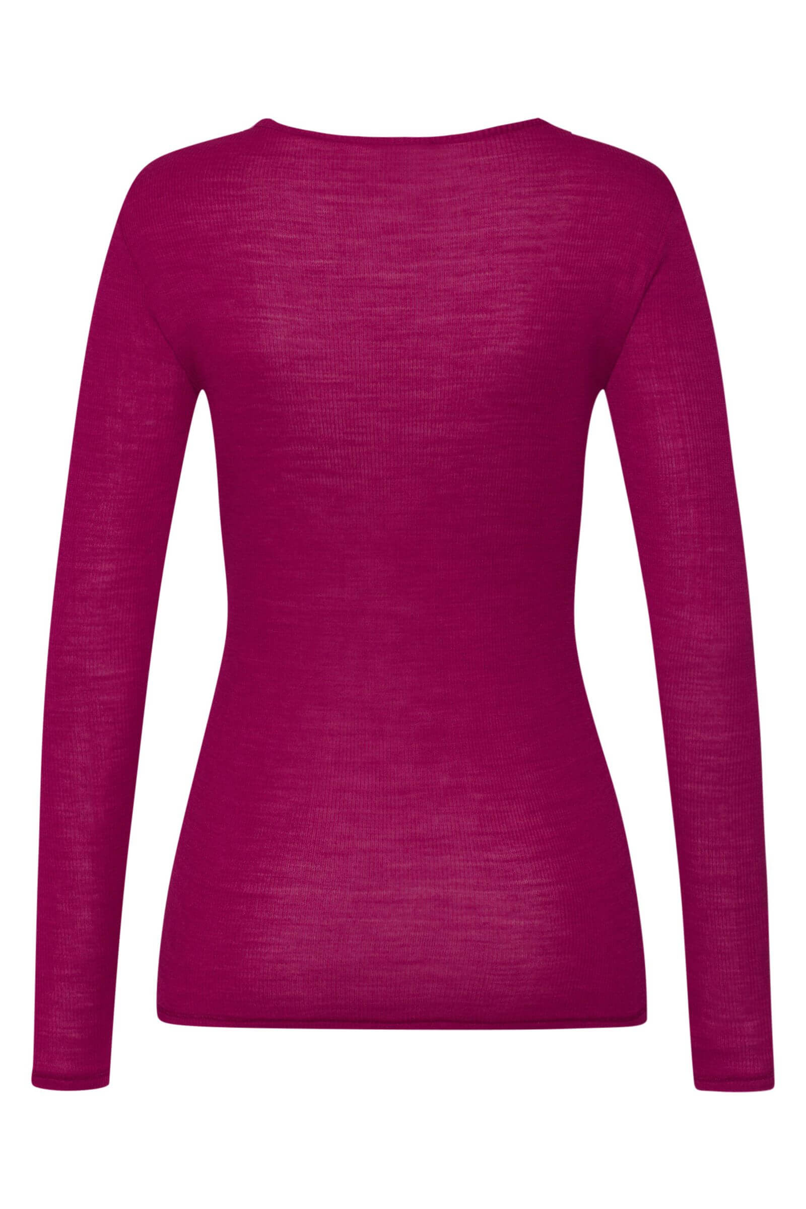 Термолонгслив из шерсти и шелка с кружевом. Цвет Фуксия (072473)