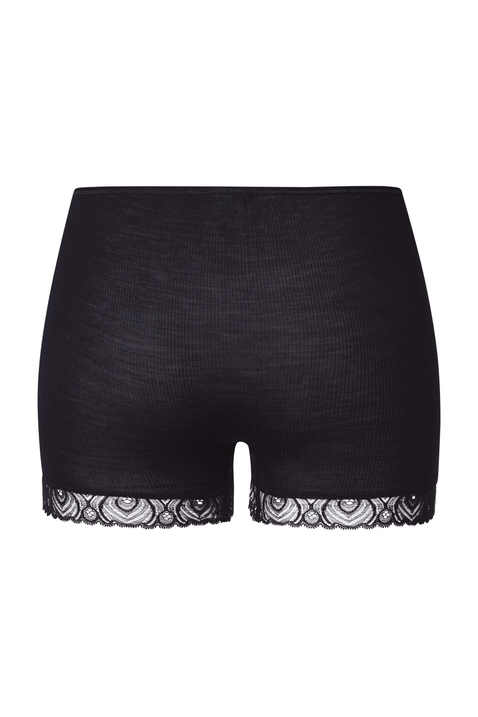 Термотрусы из шерсти и шелка с кружевом. Цвет Черный (070019)