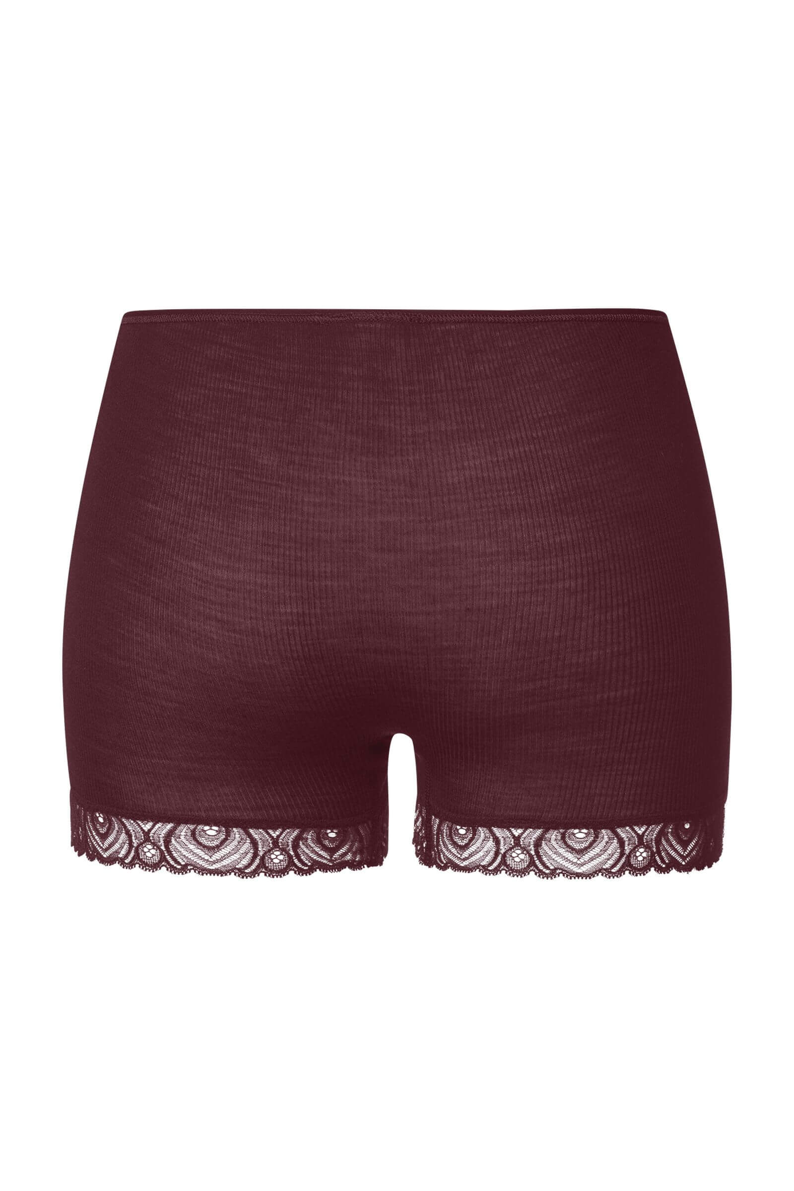 Термотрусы из шерсти и шелка с кружевом. Цвет Бордовый (072421)