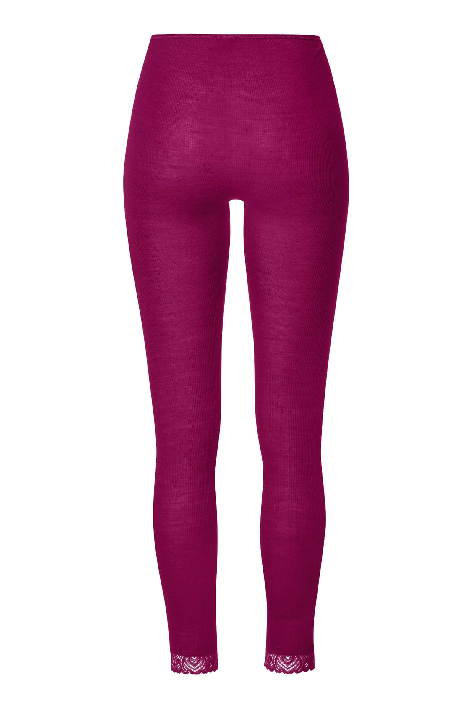 Термолегинсы из шерсти и шелка с кружевом. Цвет Фуксия (072473)