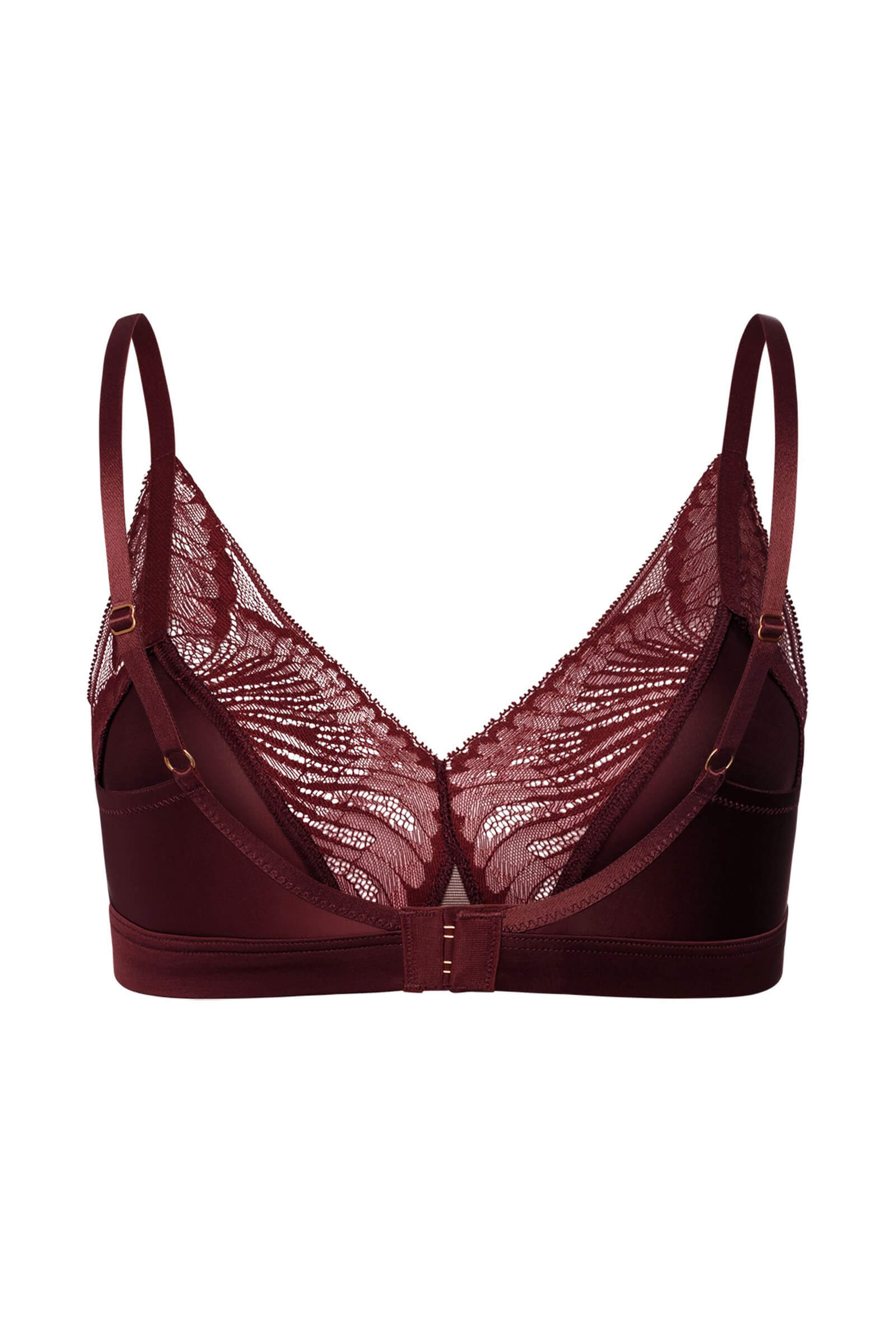 Бюстгальтер из вискозы с кружевом. Цвет Бордовый (072421)