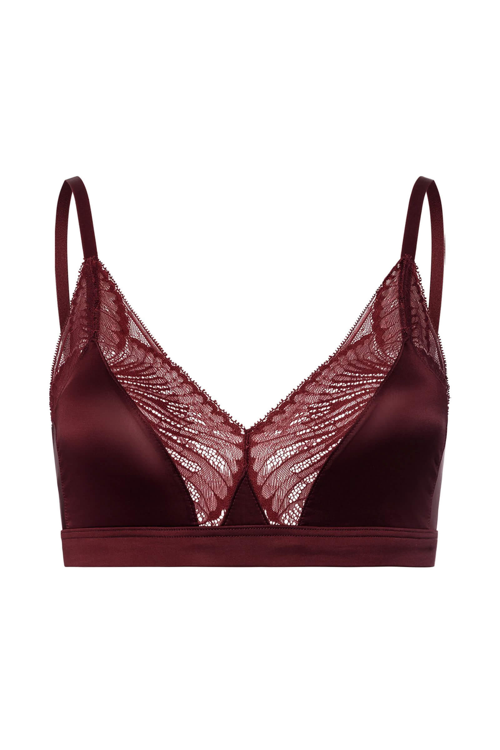 Бюстгальтер из вискозы с кружевом. Цвет Бордовый (072421)