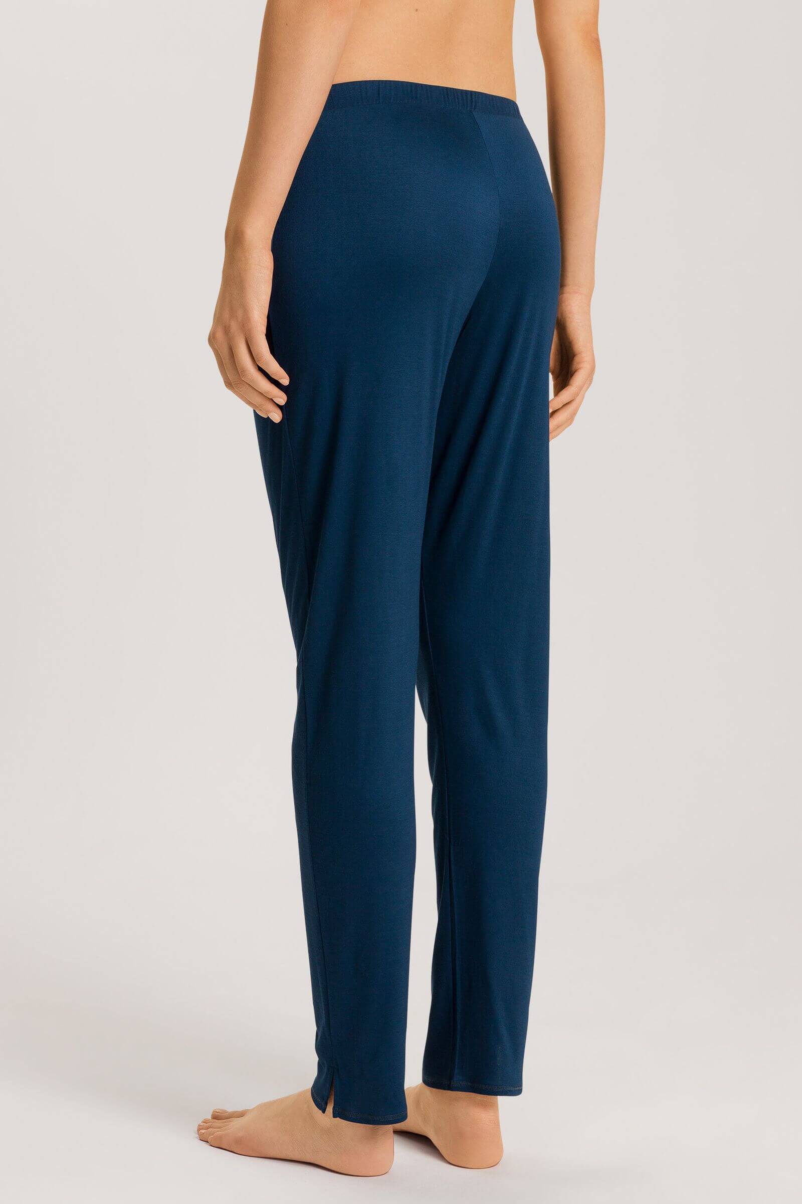 Брюки из микромодала и шелка с разрезами снизу. Цвет Синий (071652)