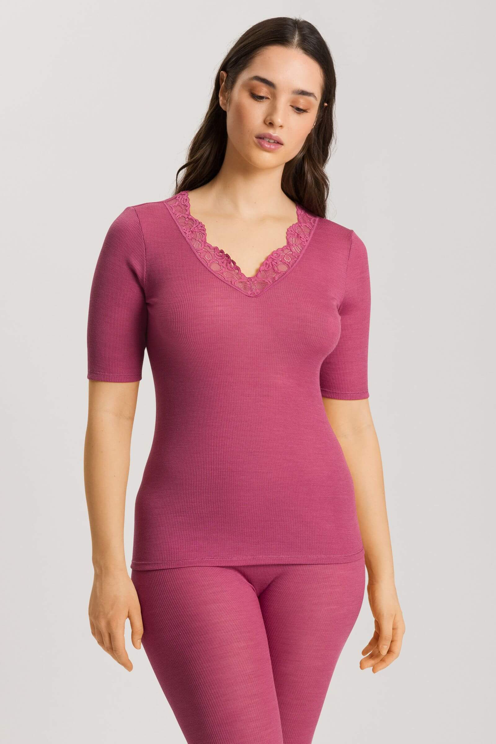 Термофутболка из шерсти мериноса и шелка. Цвет Розовый (072414)